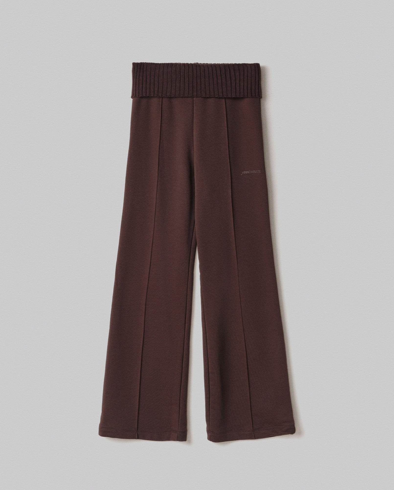 HINNOMINATE Pantalone Donna Dritto Risvolto-Moro