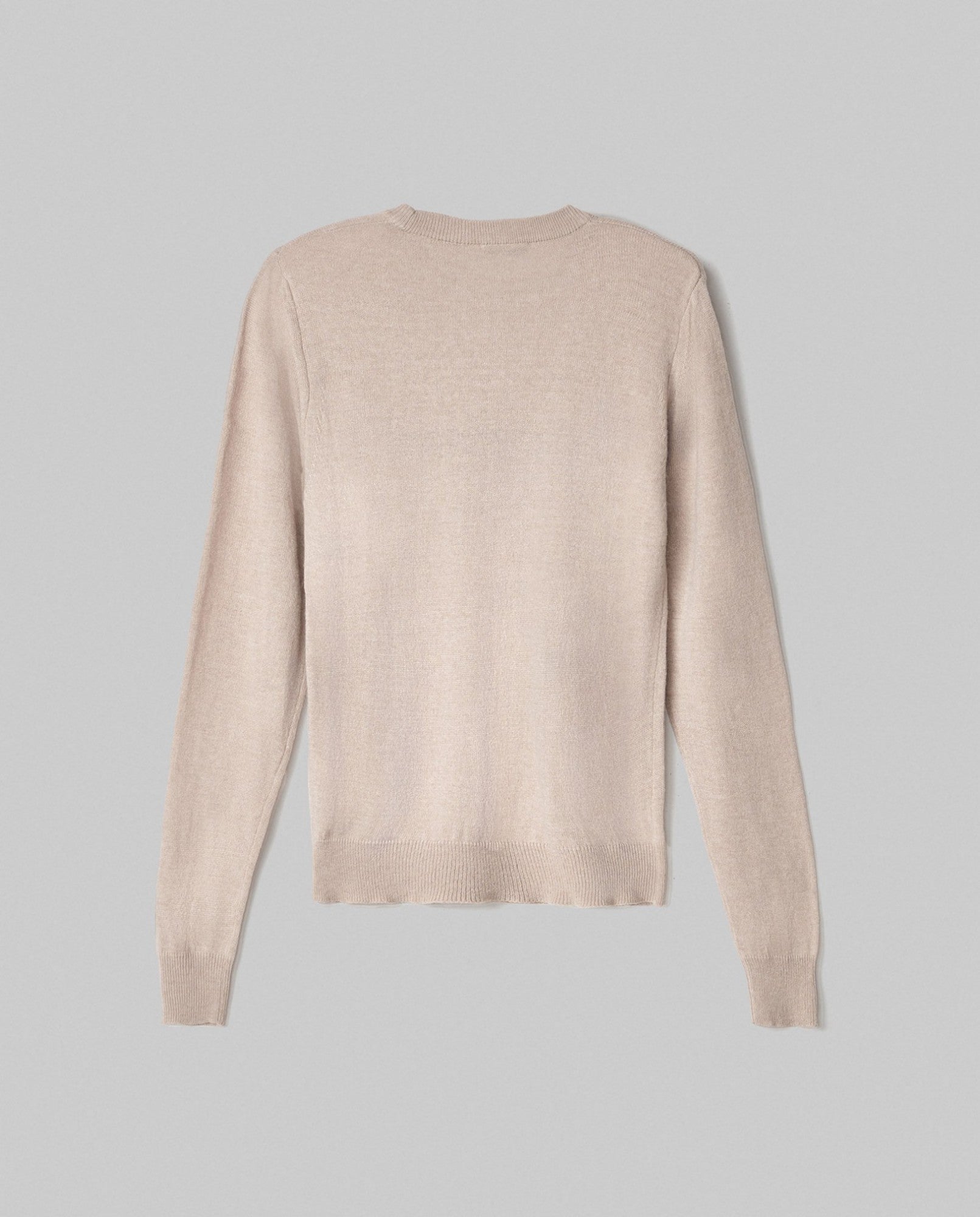 HINNOMINATE Maglia Donna Girocollo Logo Jacquard-Beige Sand