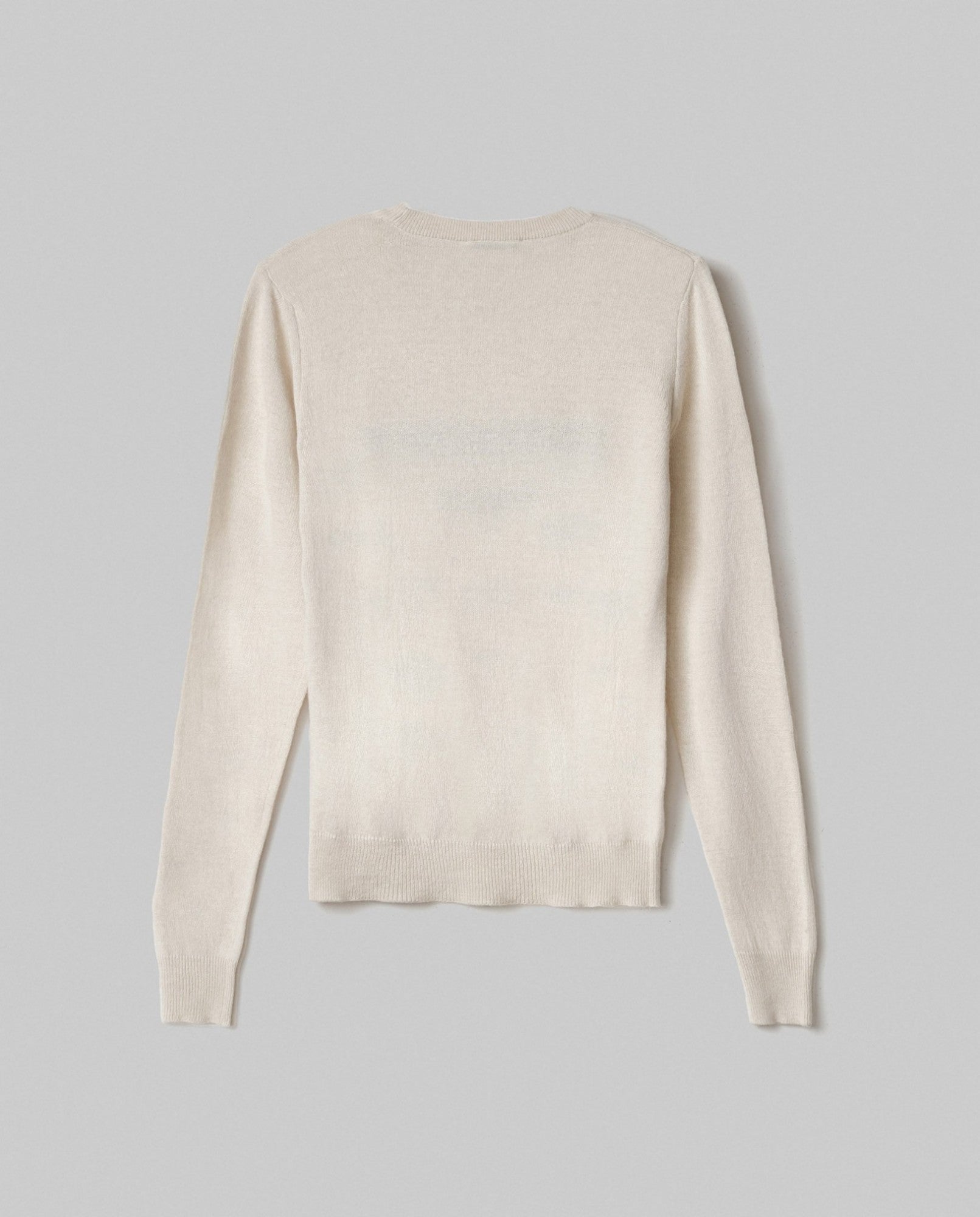 HINNOMINATE Maglia Donna Girocollo Logo Jacquard-Bianco Burro