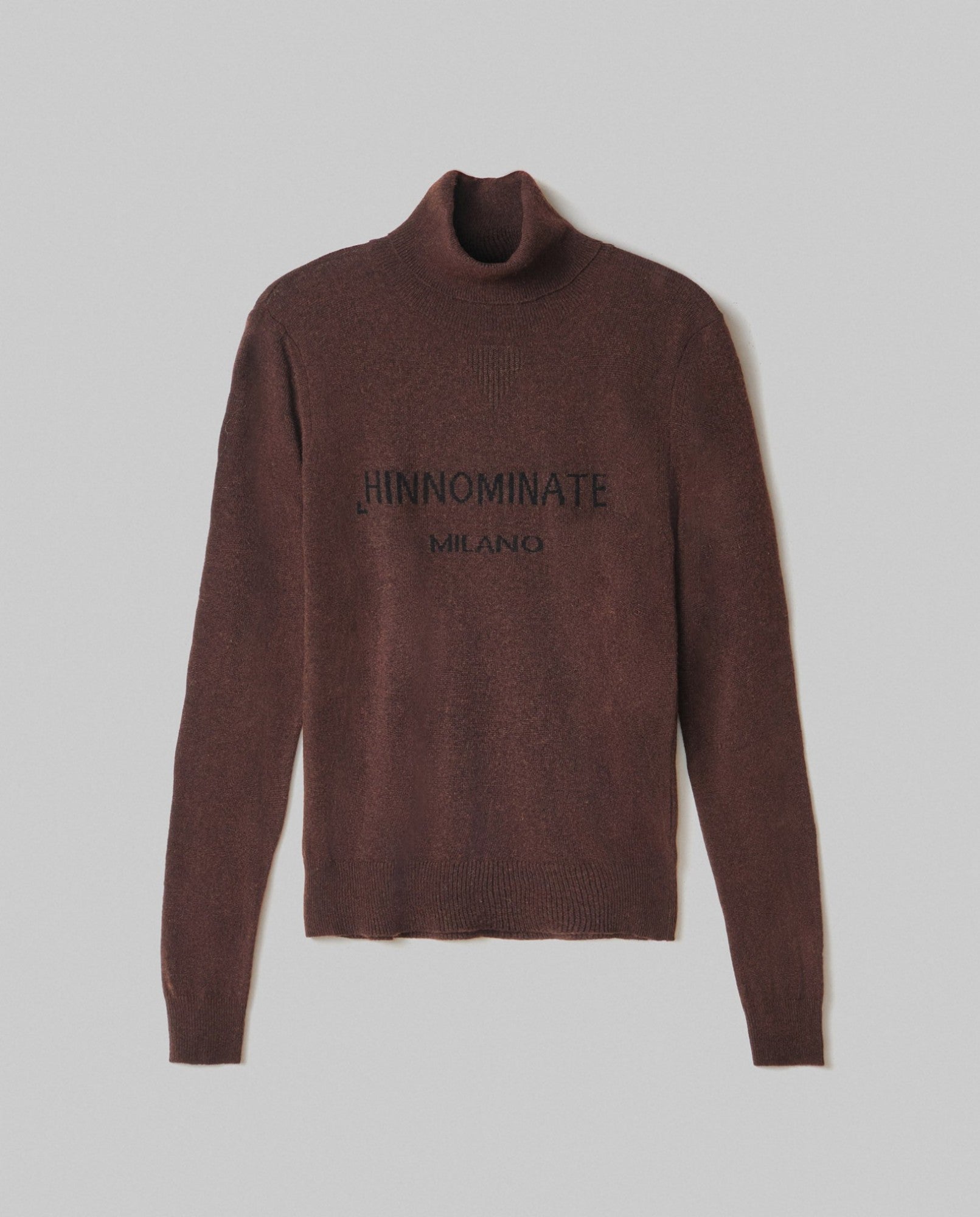 HINNOMINATE Maglia Donna Dolcevita Logo Jacquard-Moro