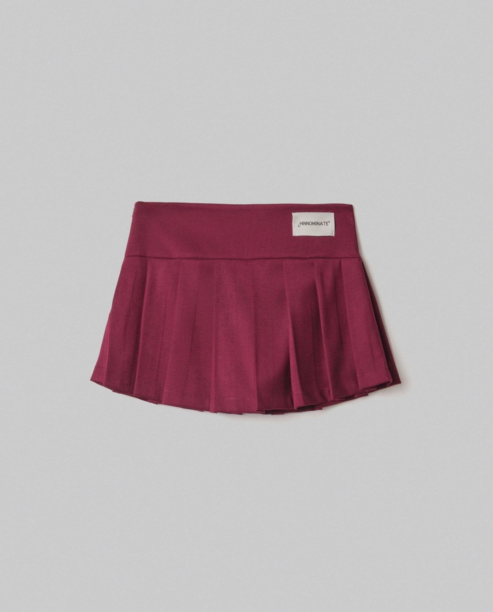 HINNOMINATE Gonna Donna Corta Pieghe con Pantaloncino-Bordeaux