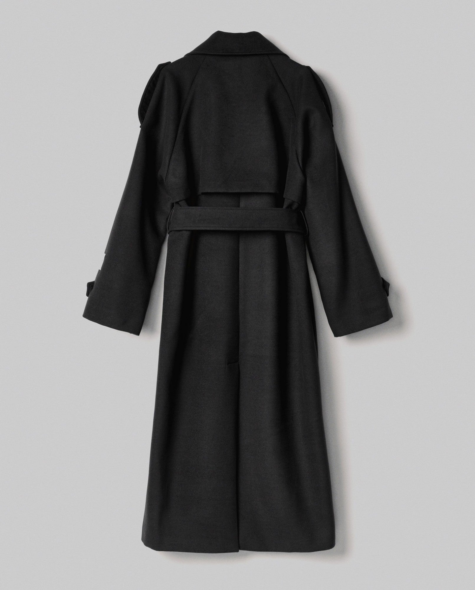 HINNOMINATE Cappotto Donna Lungo Panno Cintura-Nero
