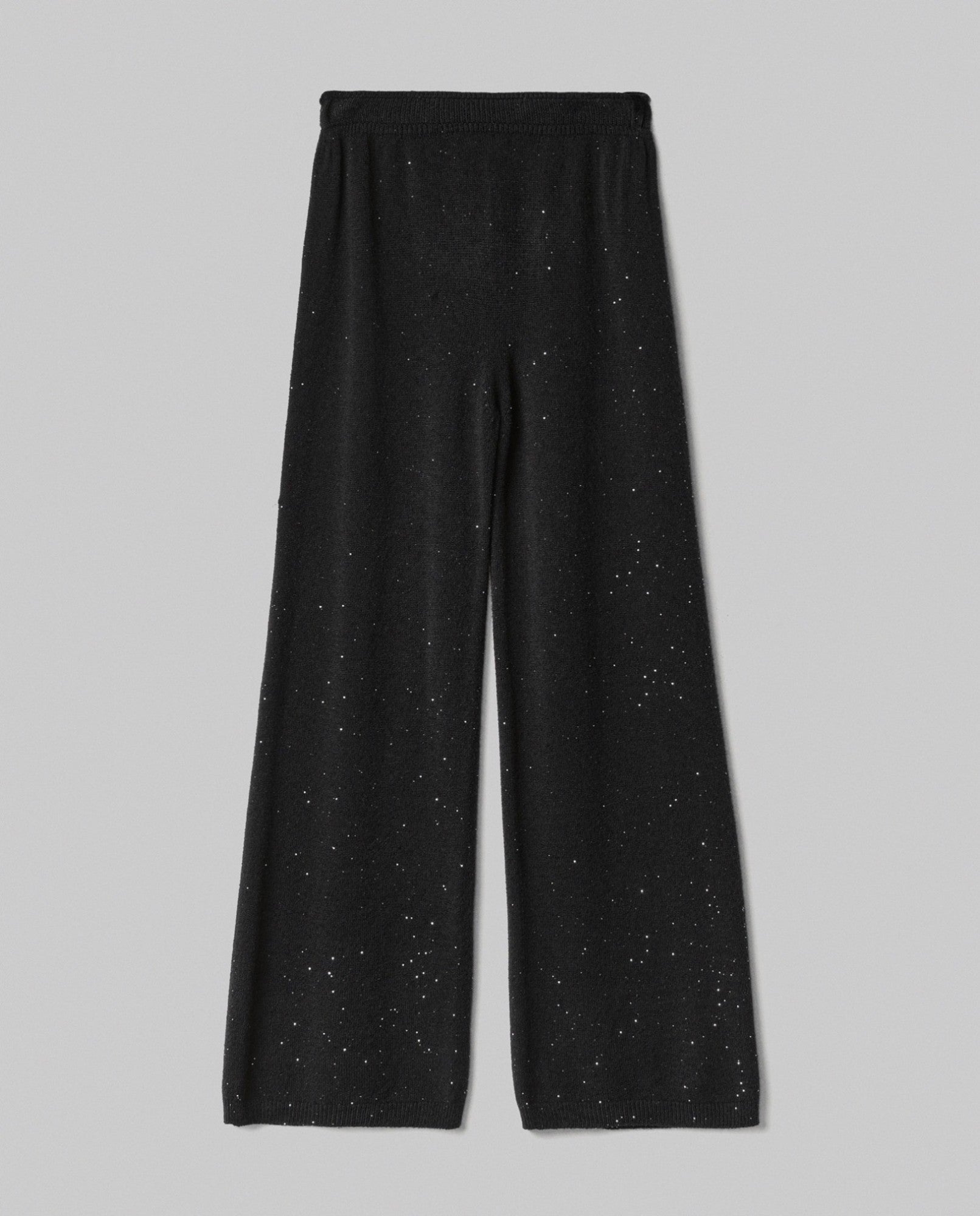 HINNOMINATE Pantalone Donna Dritto Maglia Paillettes-Nero