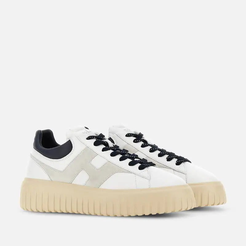 HOGAN Sneaker Uomo H-Stripes-Avorio Grigio Blu