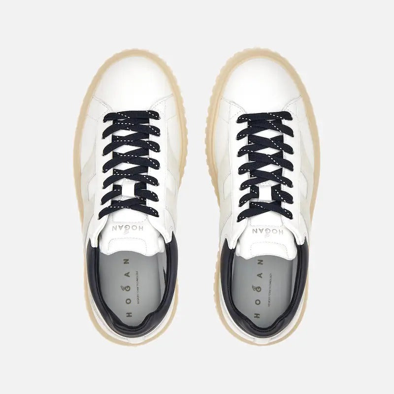 HOGAN Sneaker Uomo H-Stripes-Avorio Grigio Blu
