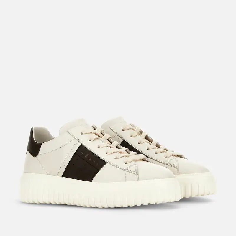 HOGAN Sneaker Uomo H-Stripes-Avorio Marrone