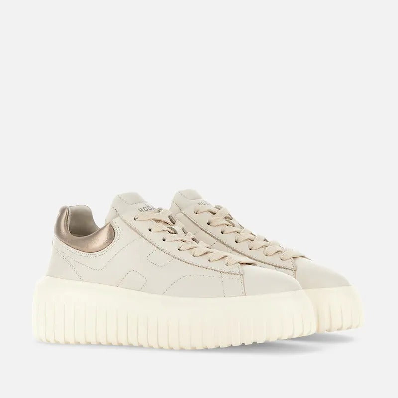 HOGAN Sneaker Donna H-Stripes-Avorio Oro