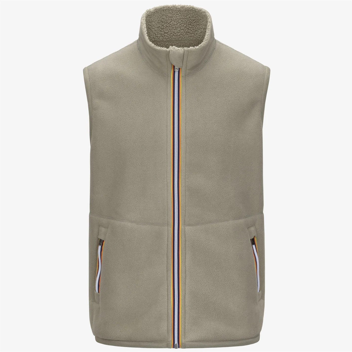 K-WAY Gilet Uomo YANNICK SHERPA POLAR Reversible-Green Oak
