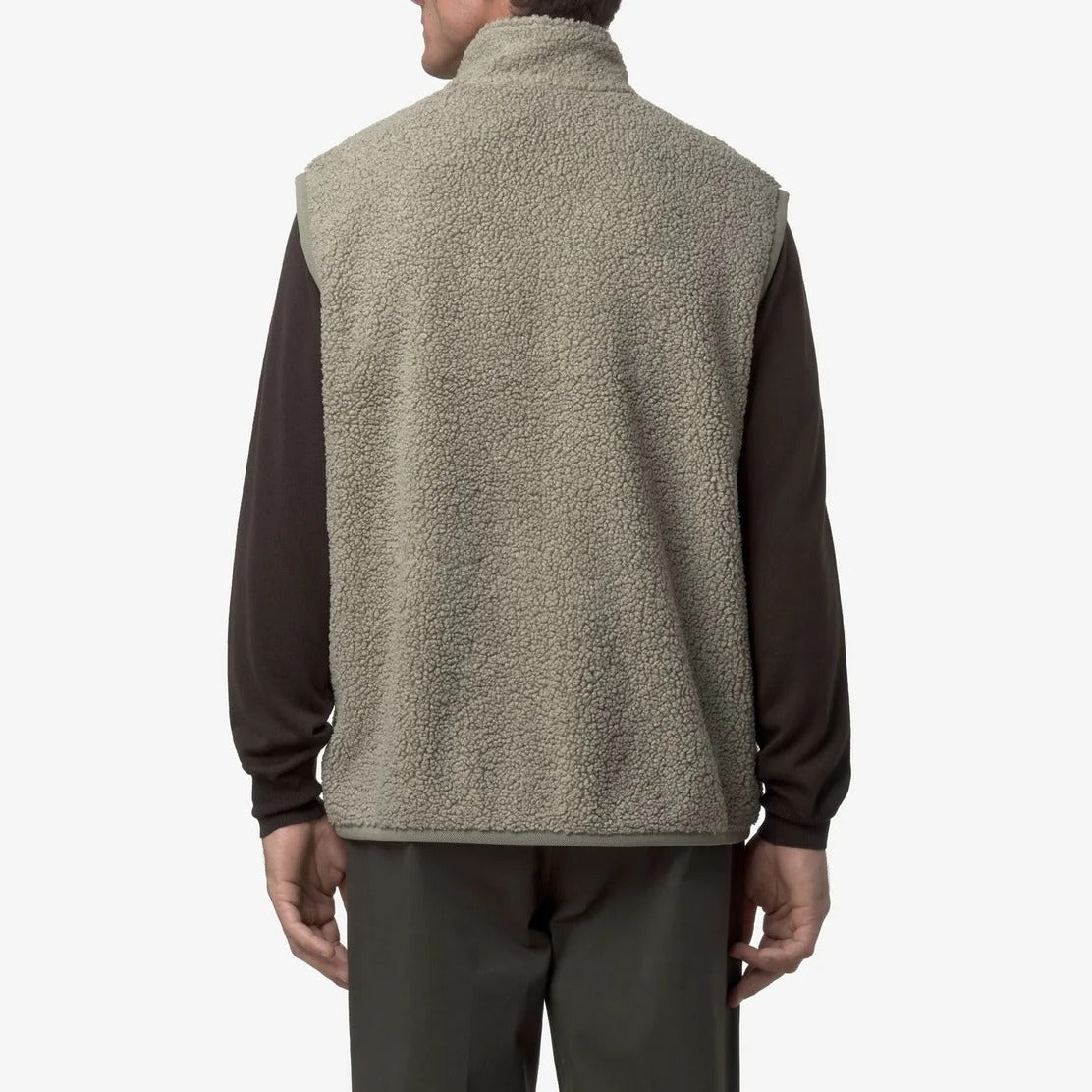 K-WAY Gilet Uomo YANNICK SHERPA POLAR Reversible-Green Oak