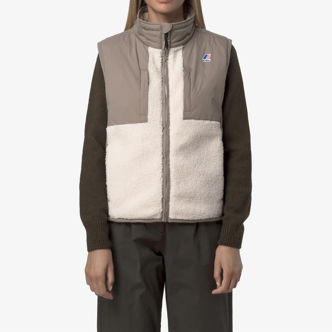 K-WAY Giubbino Uomo Jack Sherpa Polar Reversible-Blue Depth