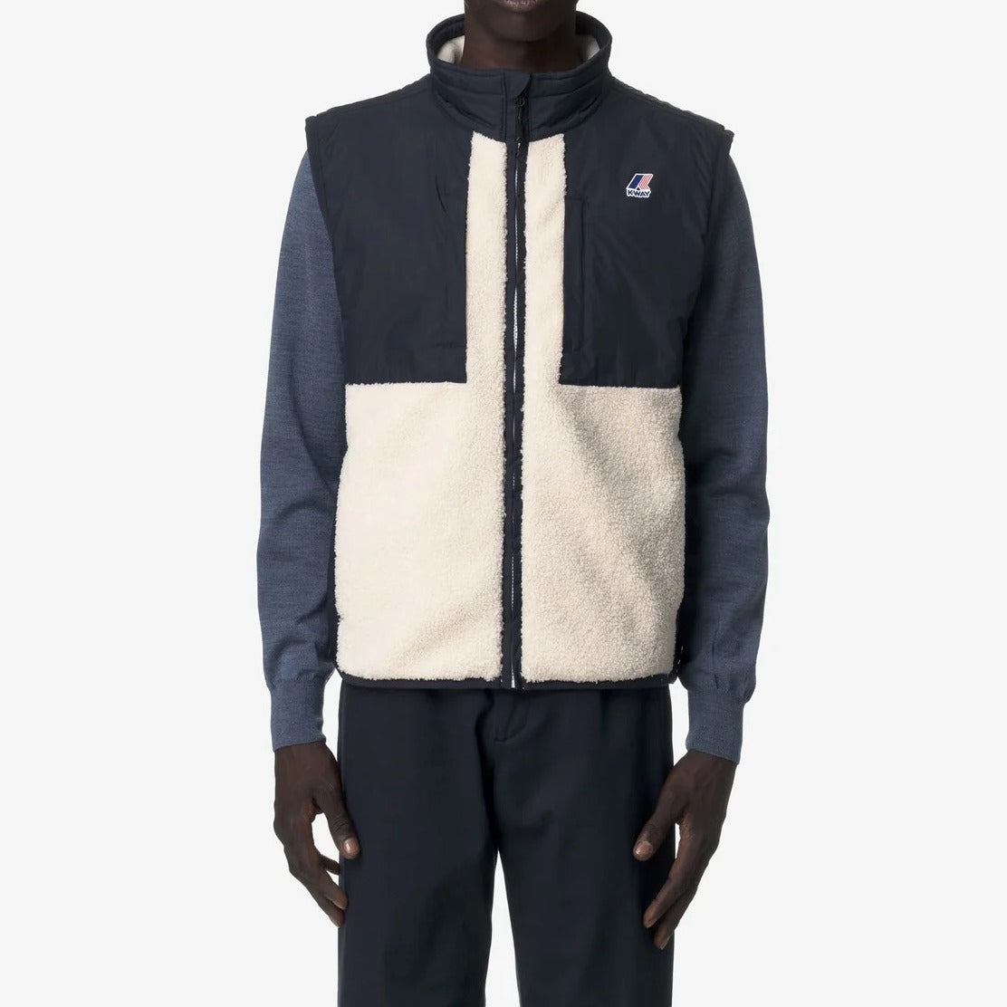 K-WAY Smanicato Uomo Vital 4.0 Orsetto-Blue Depth Ecru