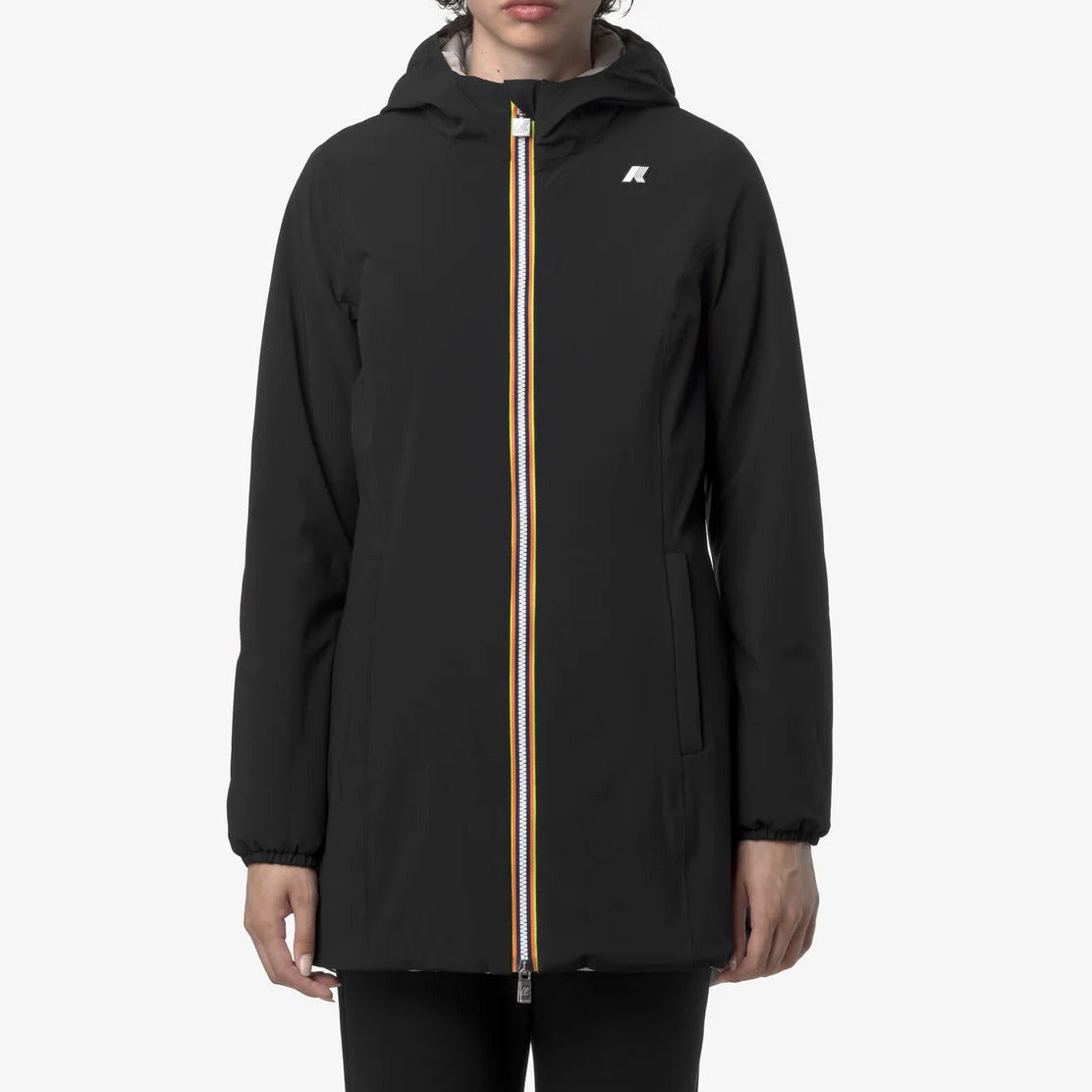 K-WAY Giubbino Donna DENISE ST WARM Reversible-Black Pure/Beige Cashmere