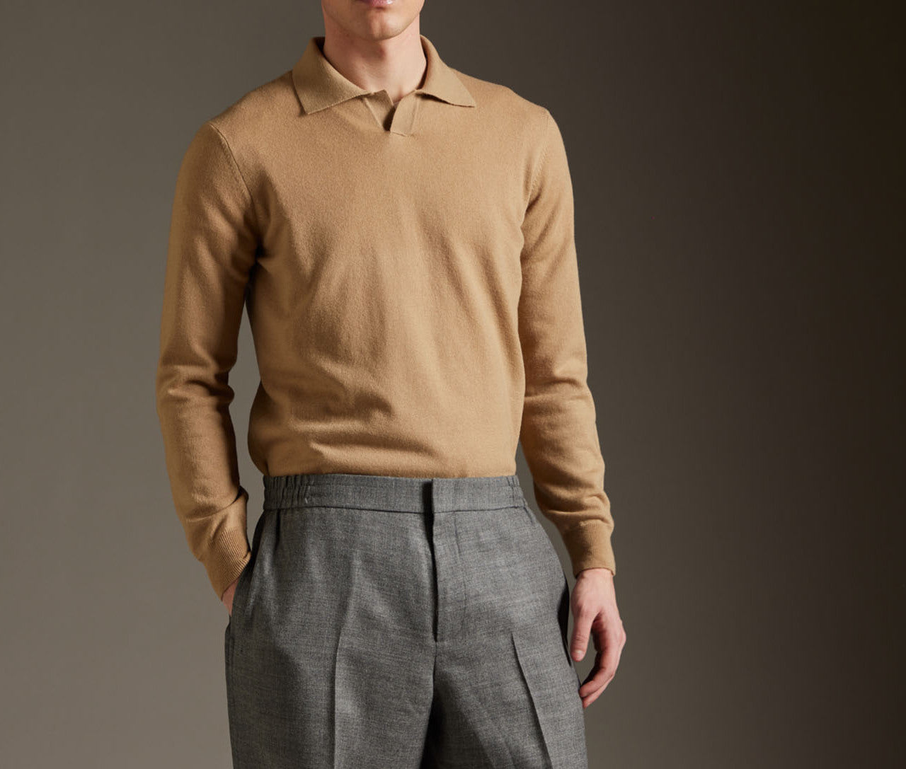 KANGRA Polo Uomo Skipper Lana-Camel