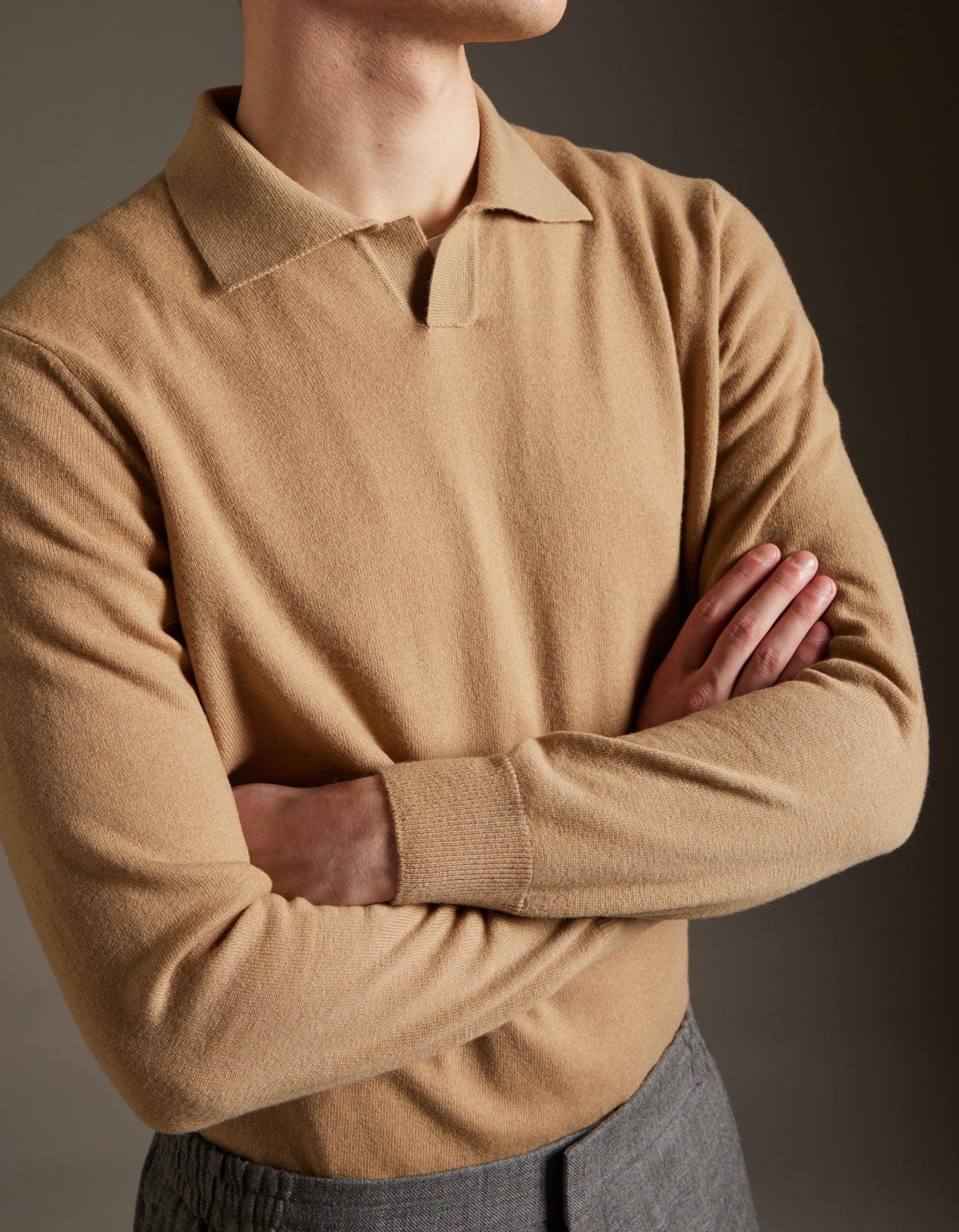 KANGRA Polo Uomo Skipper Lana-Camel