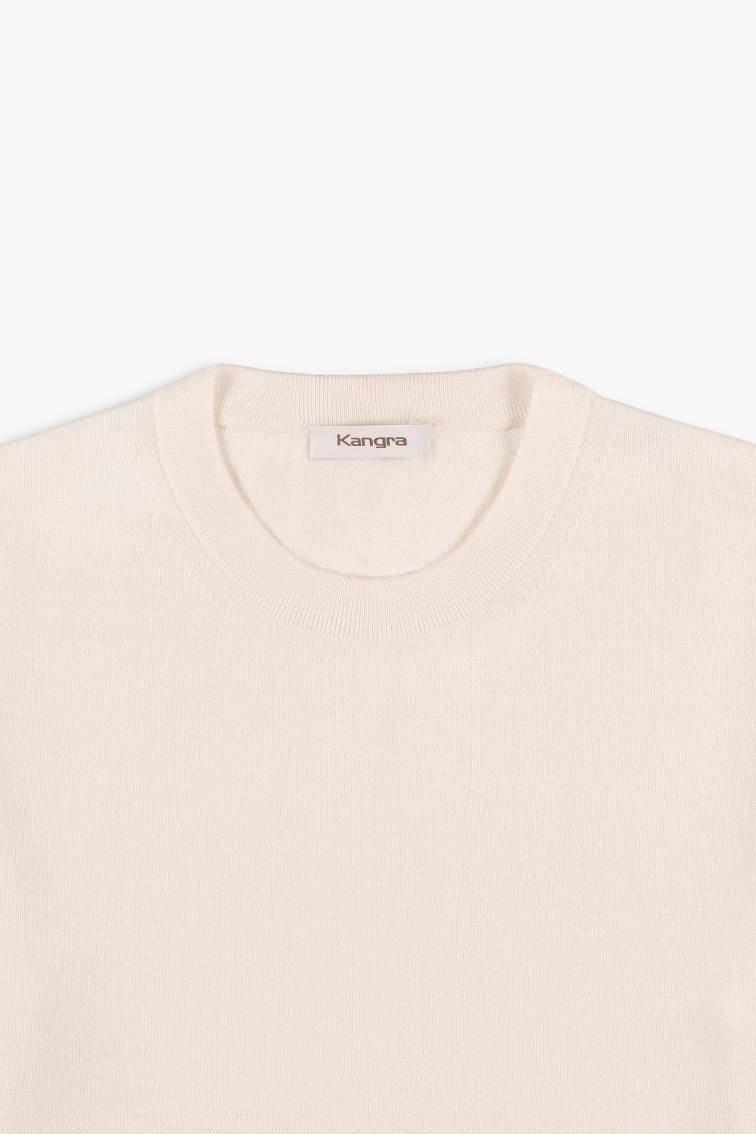 KANGRA Maglia Girocollo Uomo Lana Cotone-Avorio