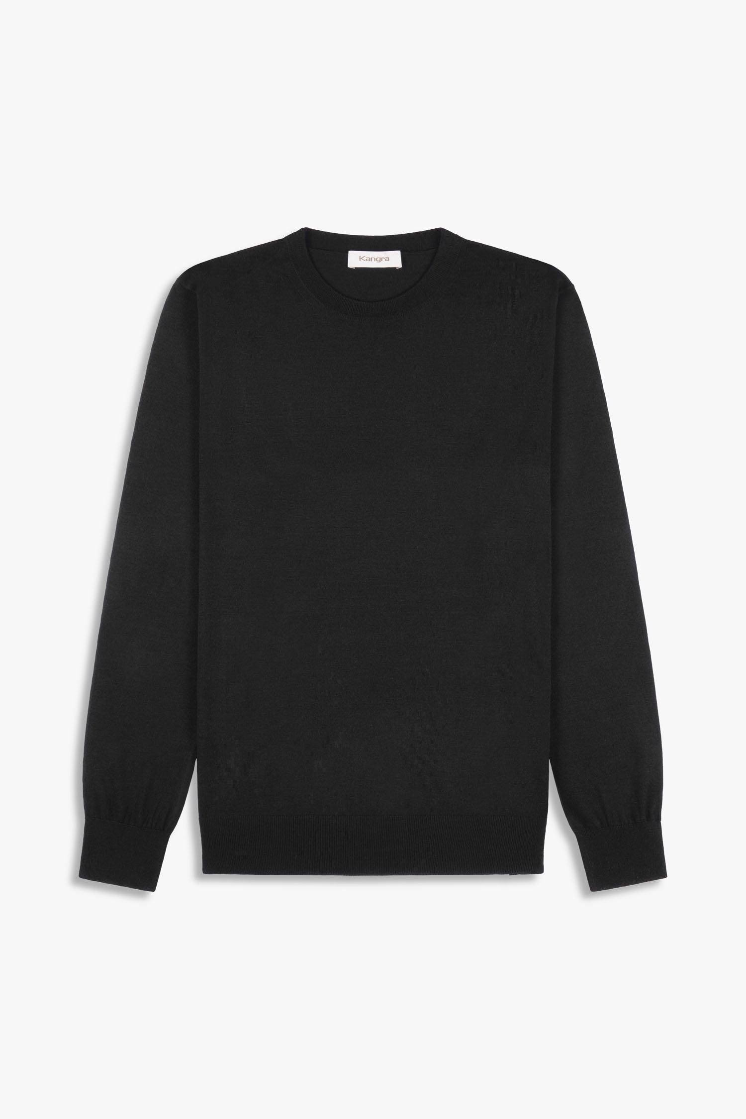 KANGRA Maglia Girocollo Uomo Lana Merino-Nero