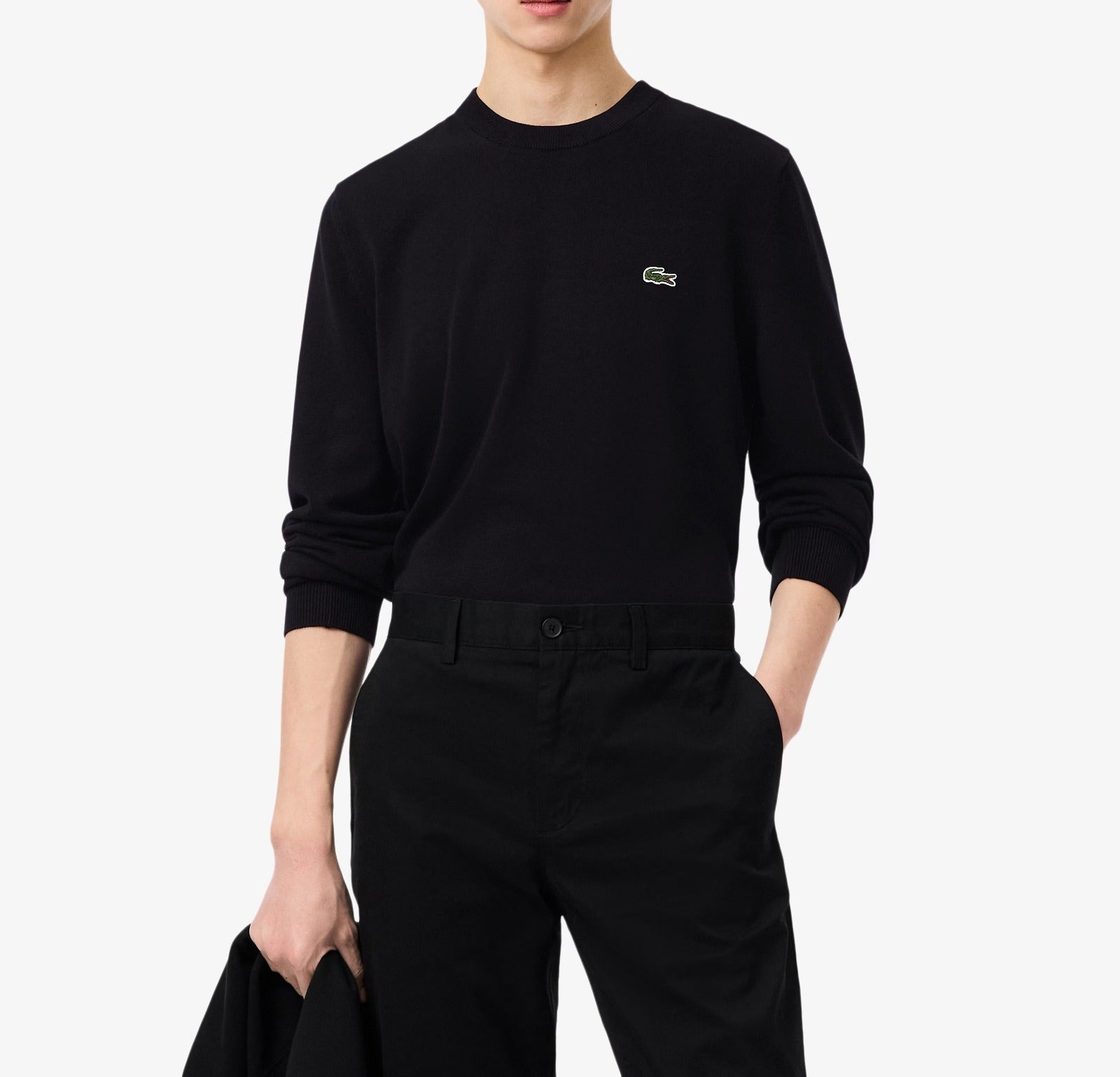 LACOSTE PULLOVER Uomo Misto Cotone-Nero