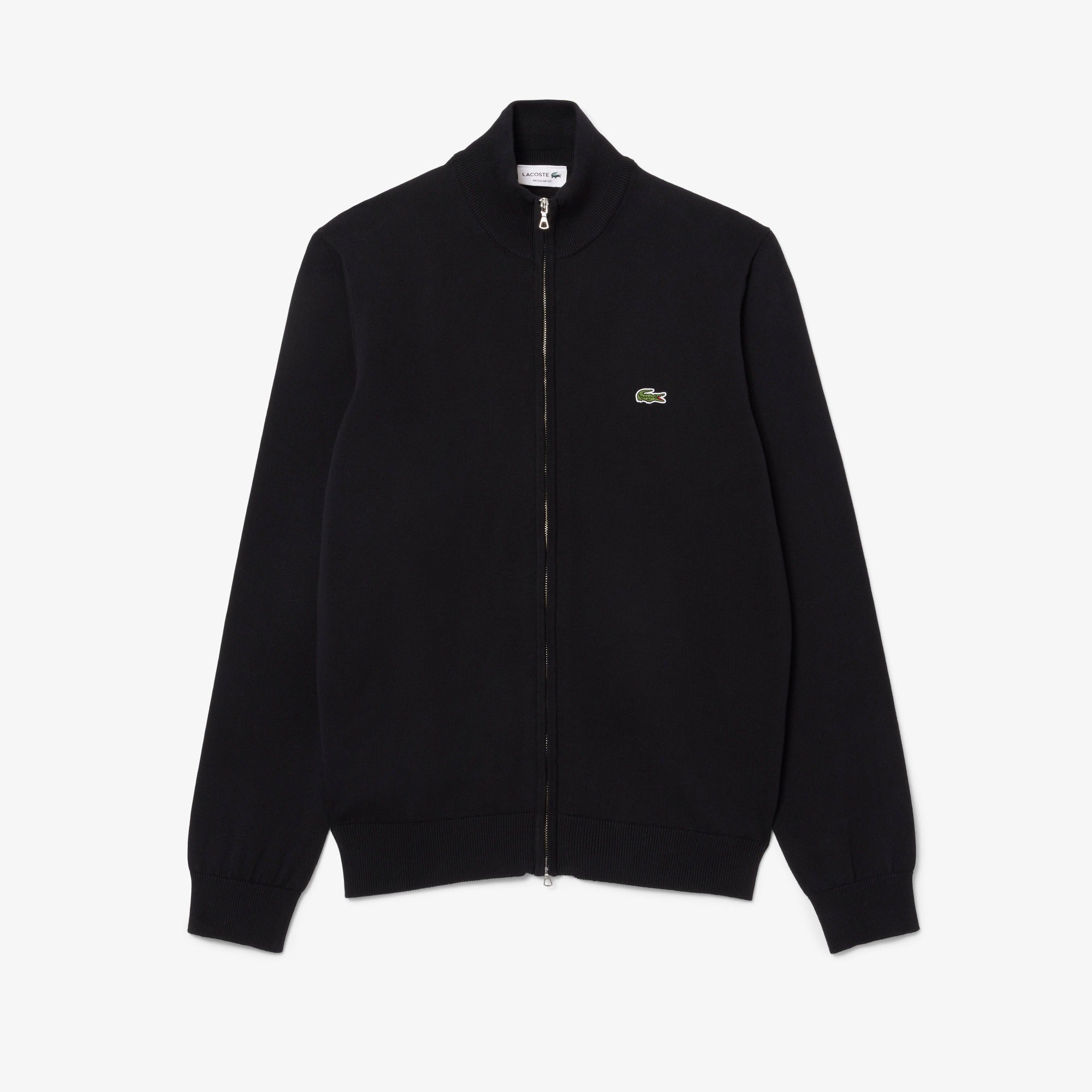 LACOSTE Pullover Uomo Cotone Zip-Nero