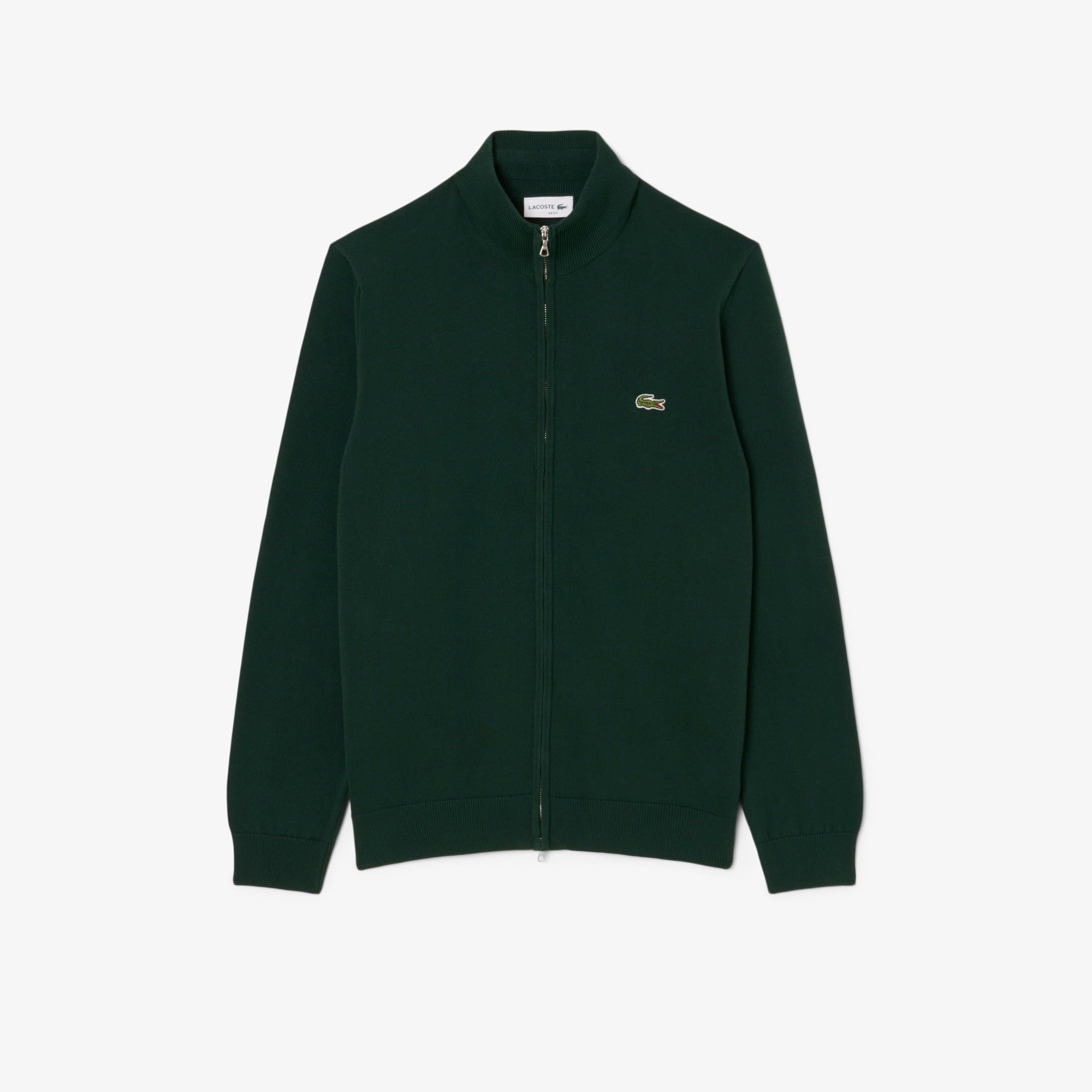 LACOSTE Pullover Uomo Cotone Zip- Verde Sinople