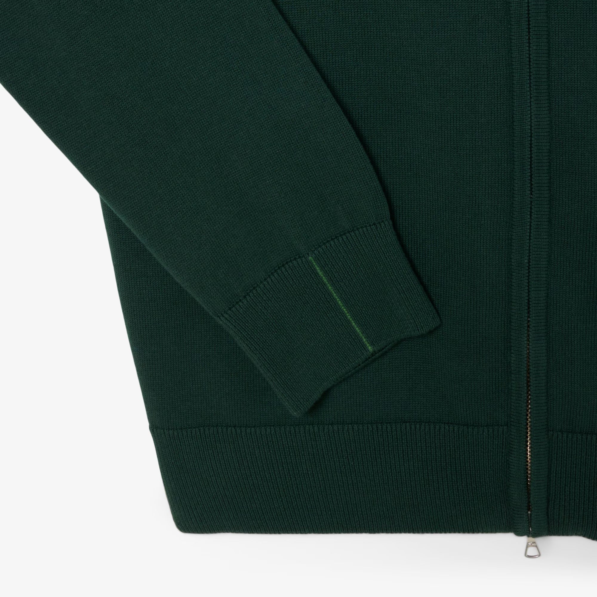 LACOSTE Pullover Uomo Cotone Zip- Verde Sinople