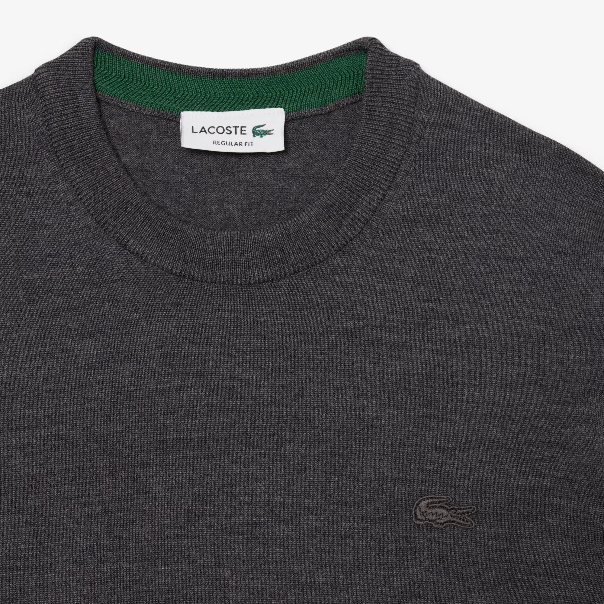 LACOSTE Pullover Uomo Lana Merino-Grigio Chine