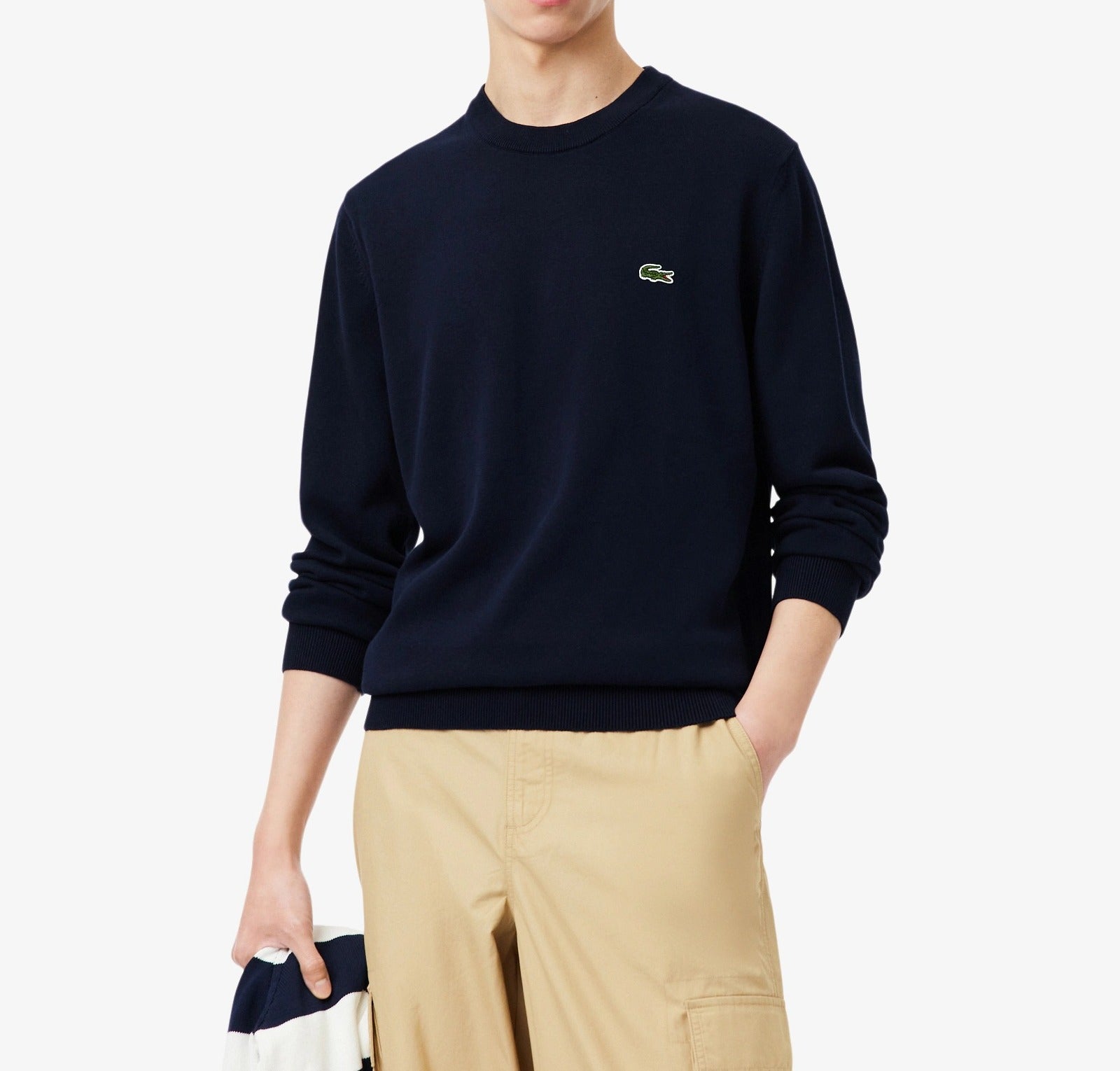 LACOSTE Pullover Uomo Cotone-Blu Navy