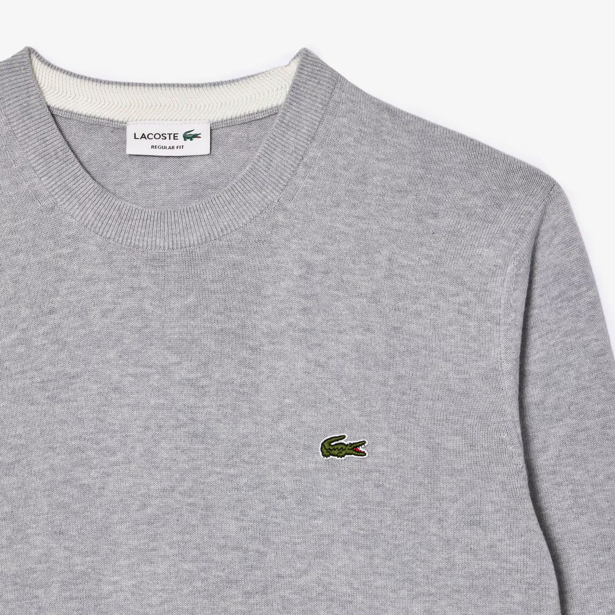 LACOSTE Pullover Uomo Cotone-Grigio Chine