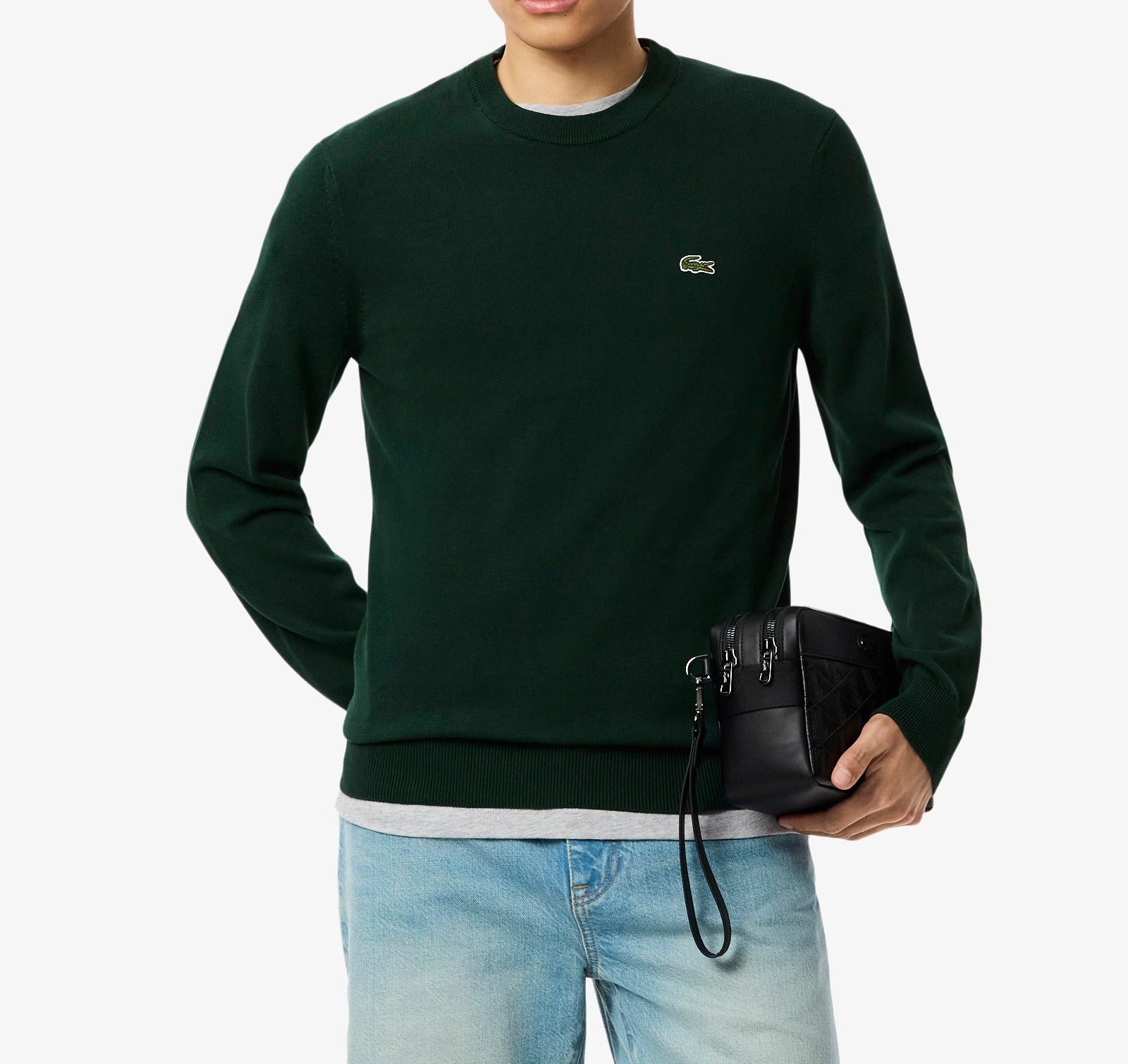 LACOSTE Pullover Uomo Cotone-Verde Sinople