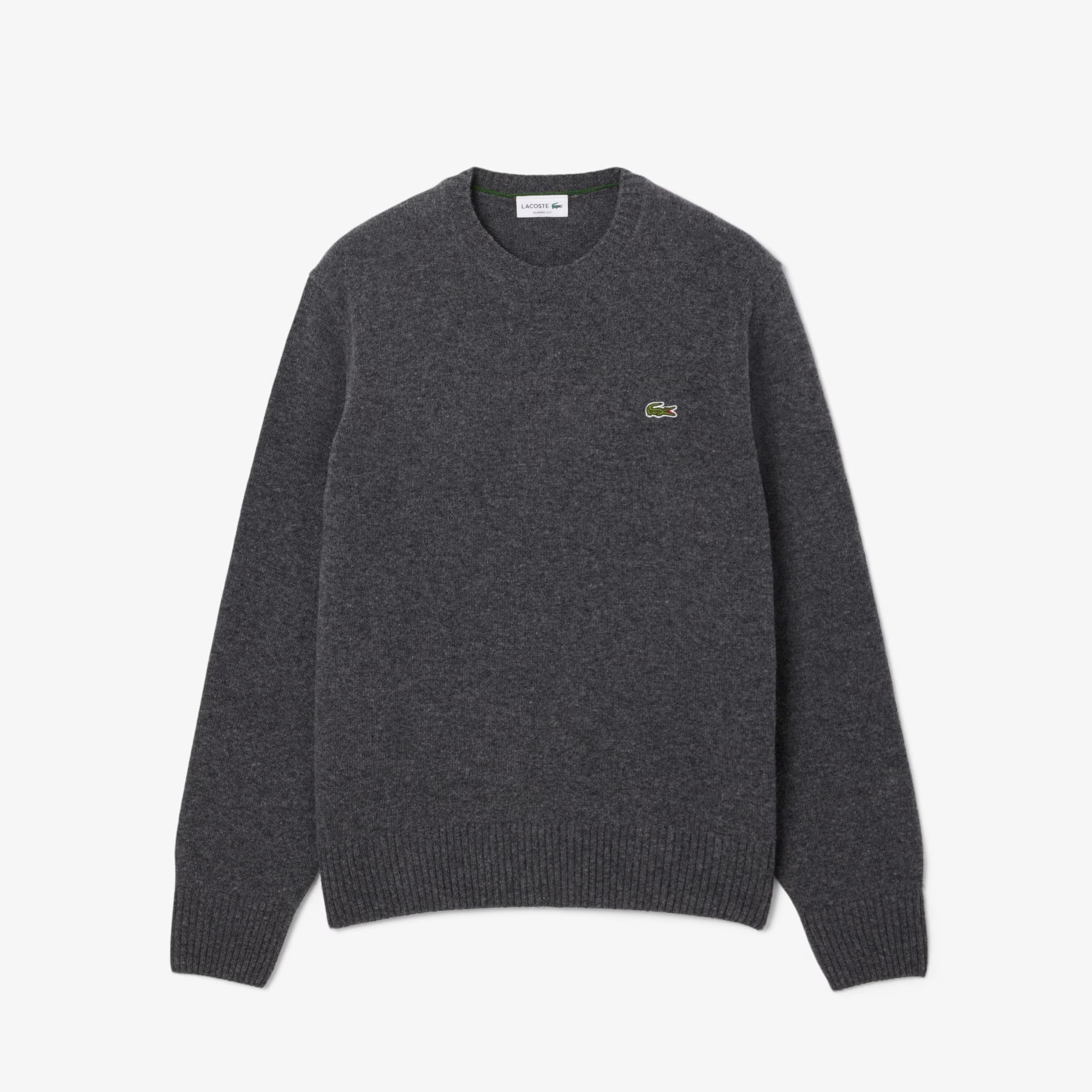LACOSTE Pullover Uomo Lana Cardata-Grigio Chine
