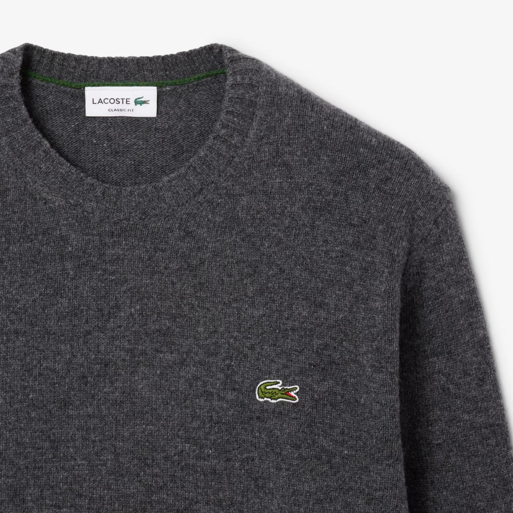 LACOSTE Pullover Uomo Lana Cardata-Grigio Chine