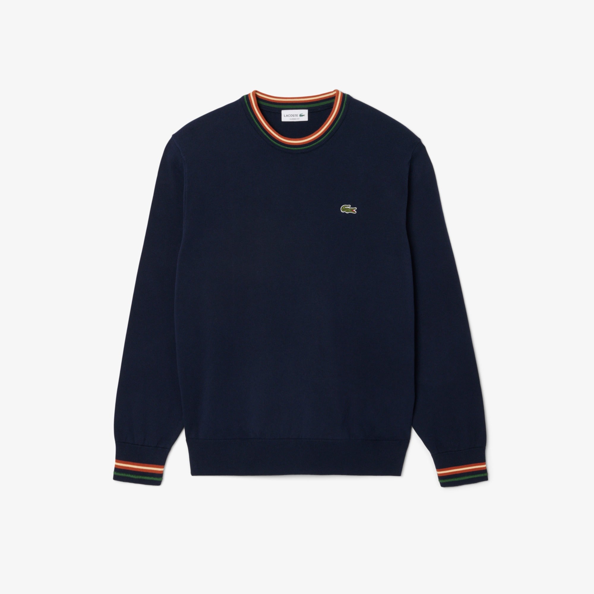 LACOSTE Pullover Uomo Cotone Righe-Blu Navy
