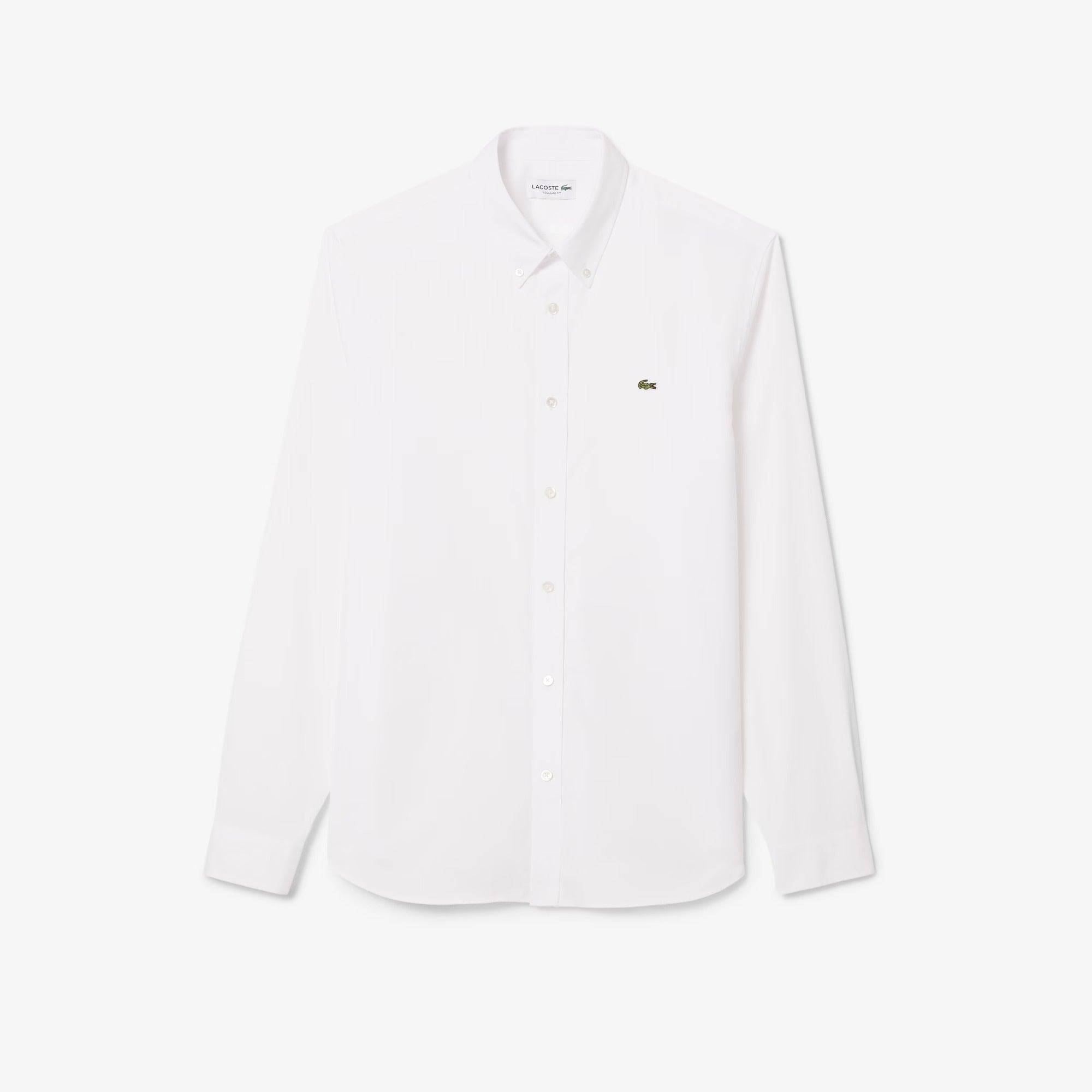 LACOSTE CAMICIA Uomo Cotone-Bianco