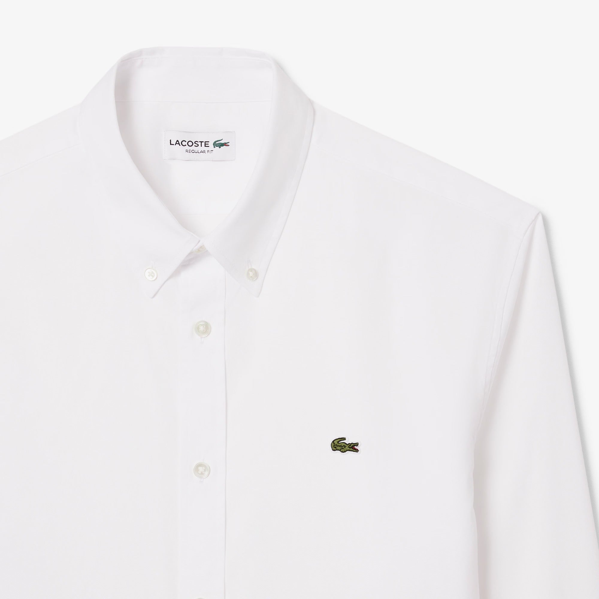 LACOSTE CAMICIA Uomo Cotone-Bianco