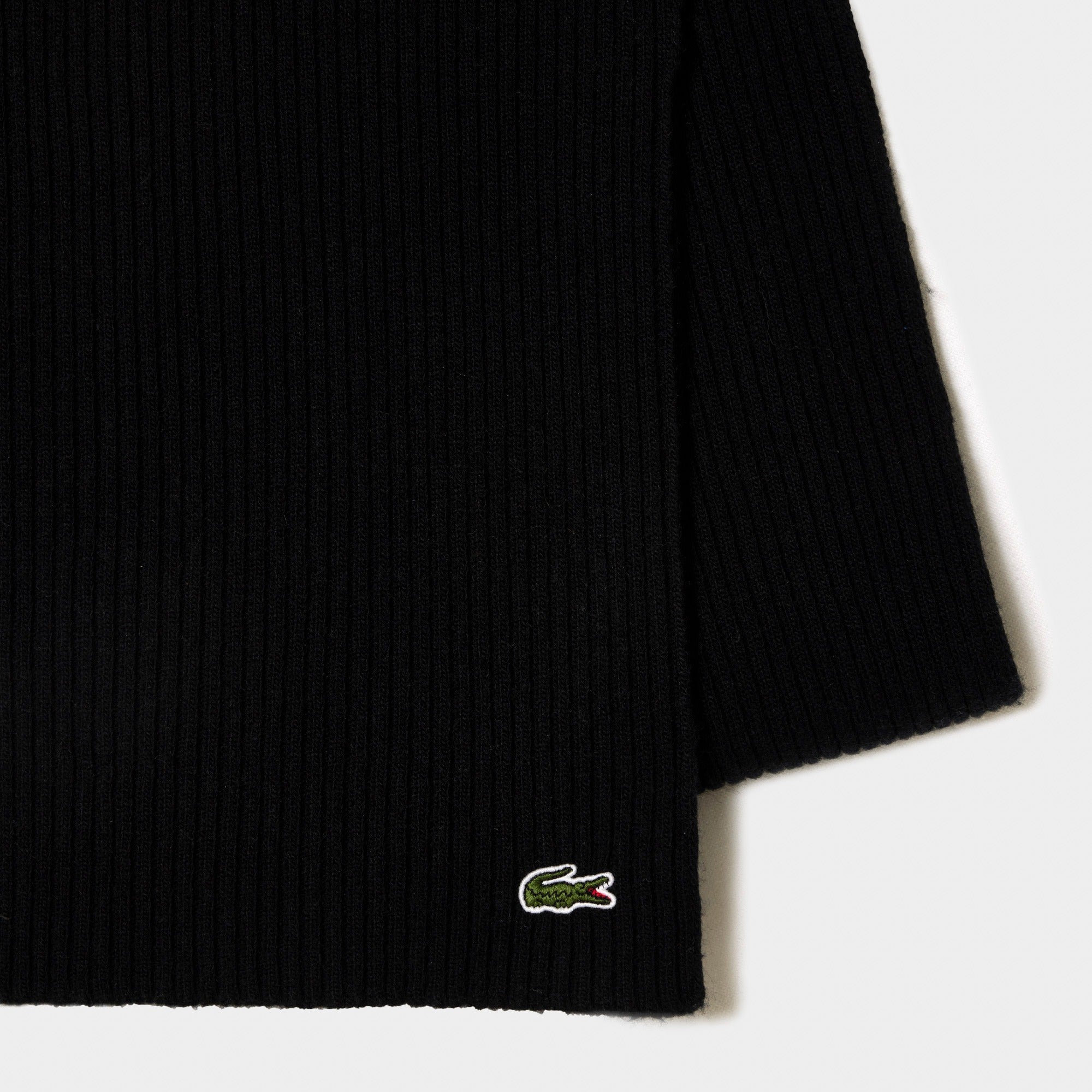 LACOSTE Sciarpa Unisex Lana Costine-Nero