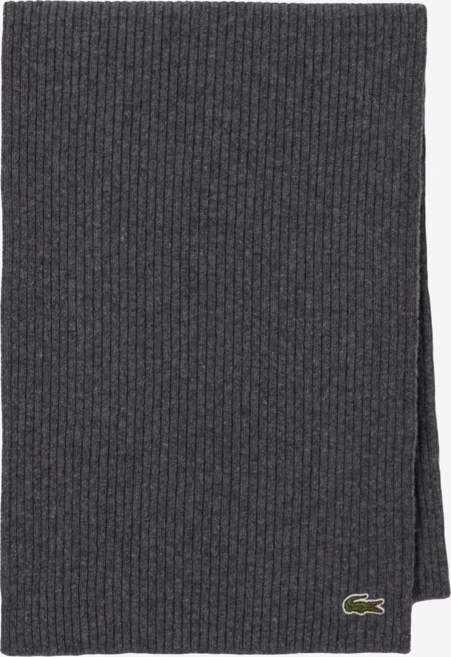 LACOSTE Sciarpa Unisex Lana Costine-Grigio Chine