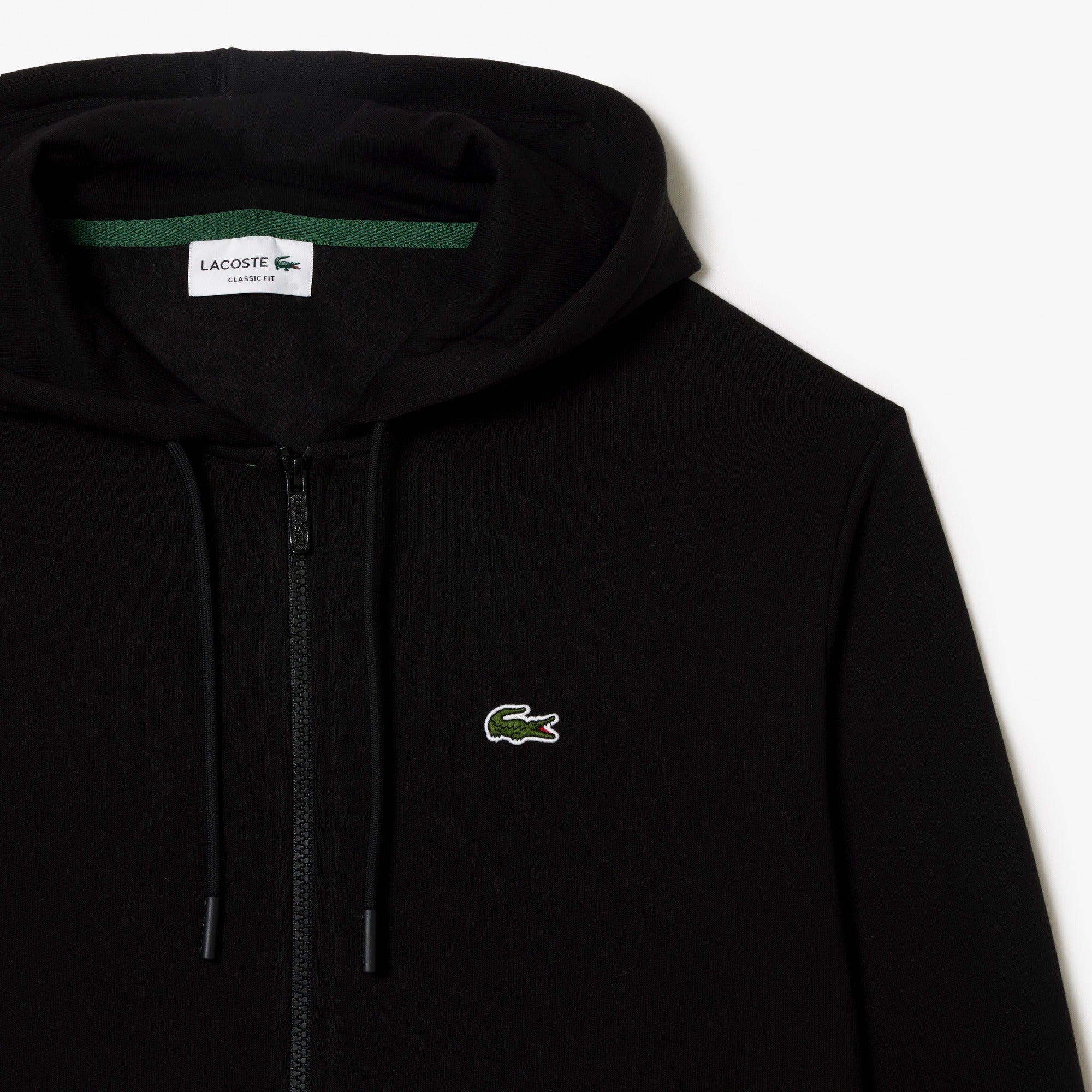 LACOSTE Felpa Uomo Cappuccio Zip-Nero