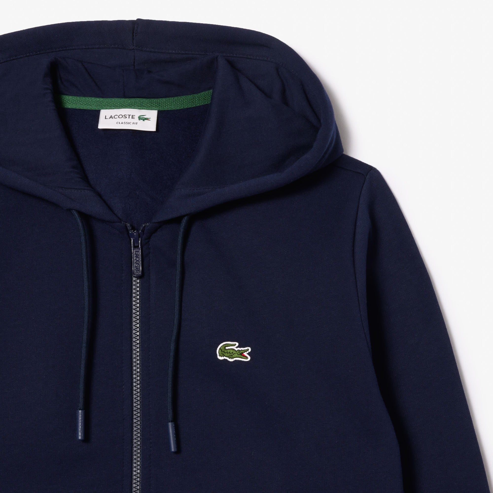 LACOSTE Felpa Uomo Cappuccio Zip-Blu Navy