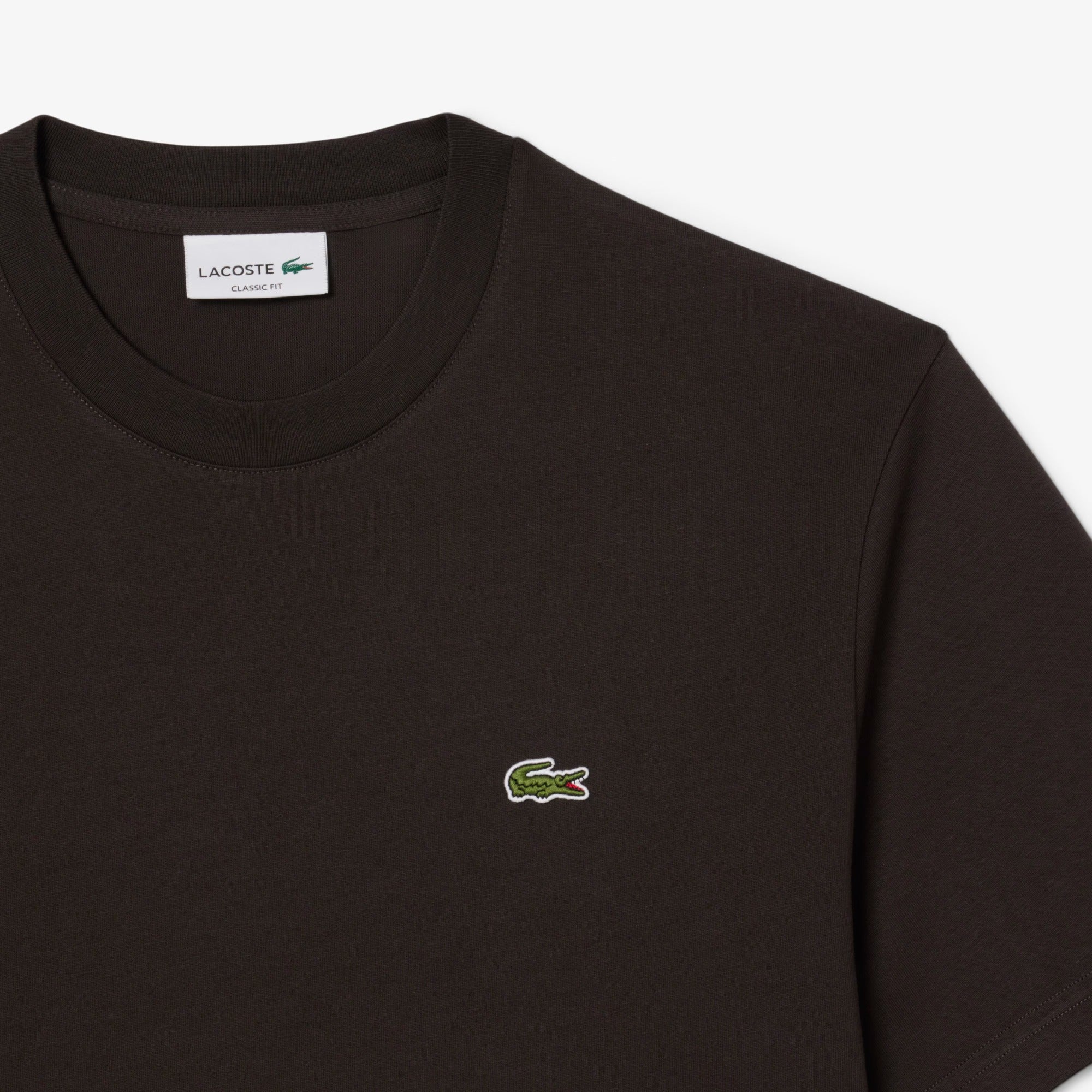 LACOSTE T-shirt Uomo Cotone-Marrone