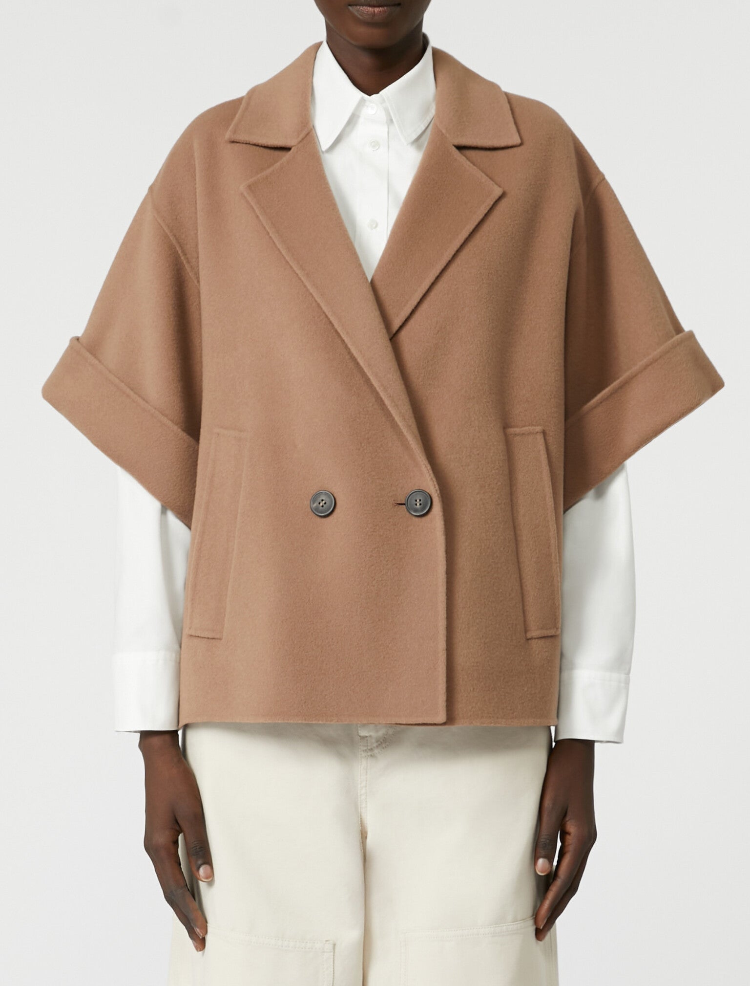 MAX MARA Cappotto Corto Doppiopetto Pera-Marrone Chiaro