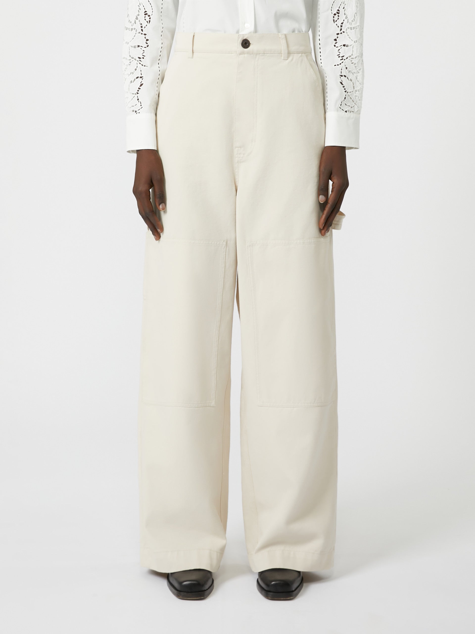 MAX MARA Pantalone Caronte Cotone-Avorio