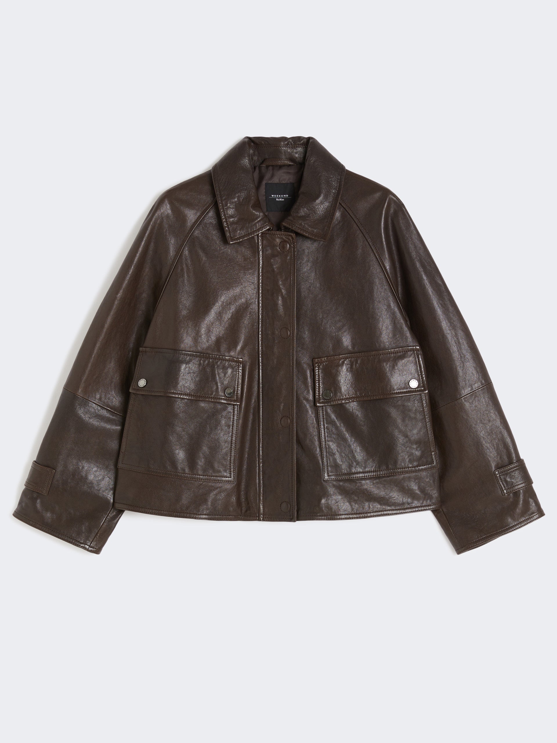 MAX MARA Giacca Berbice Pelle-Marrone Scuro