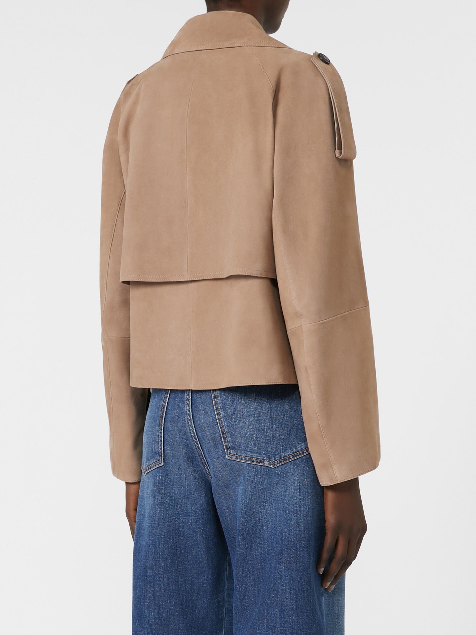 MAX MARA Giacca Maga Suede-Marron Glacé