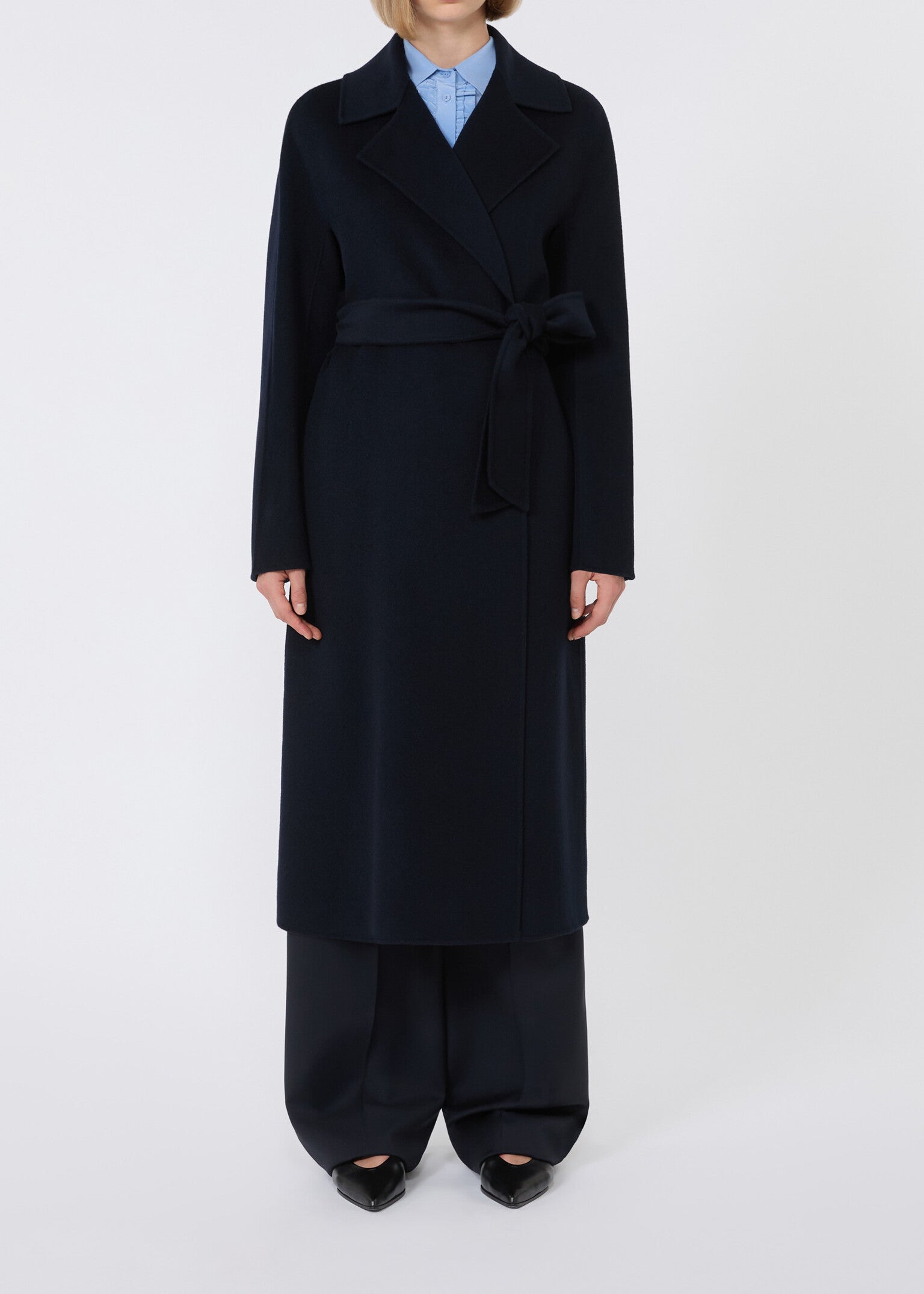 MAX MARA Cappotto Cles Lana Cashmere Seta-Blu