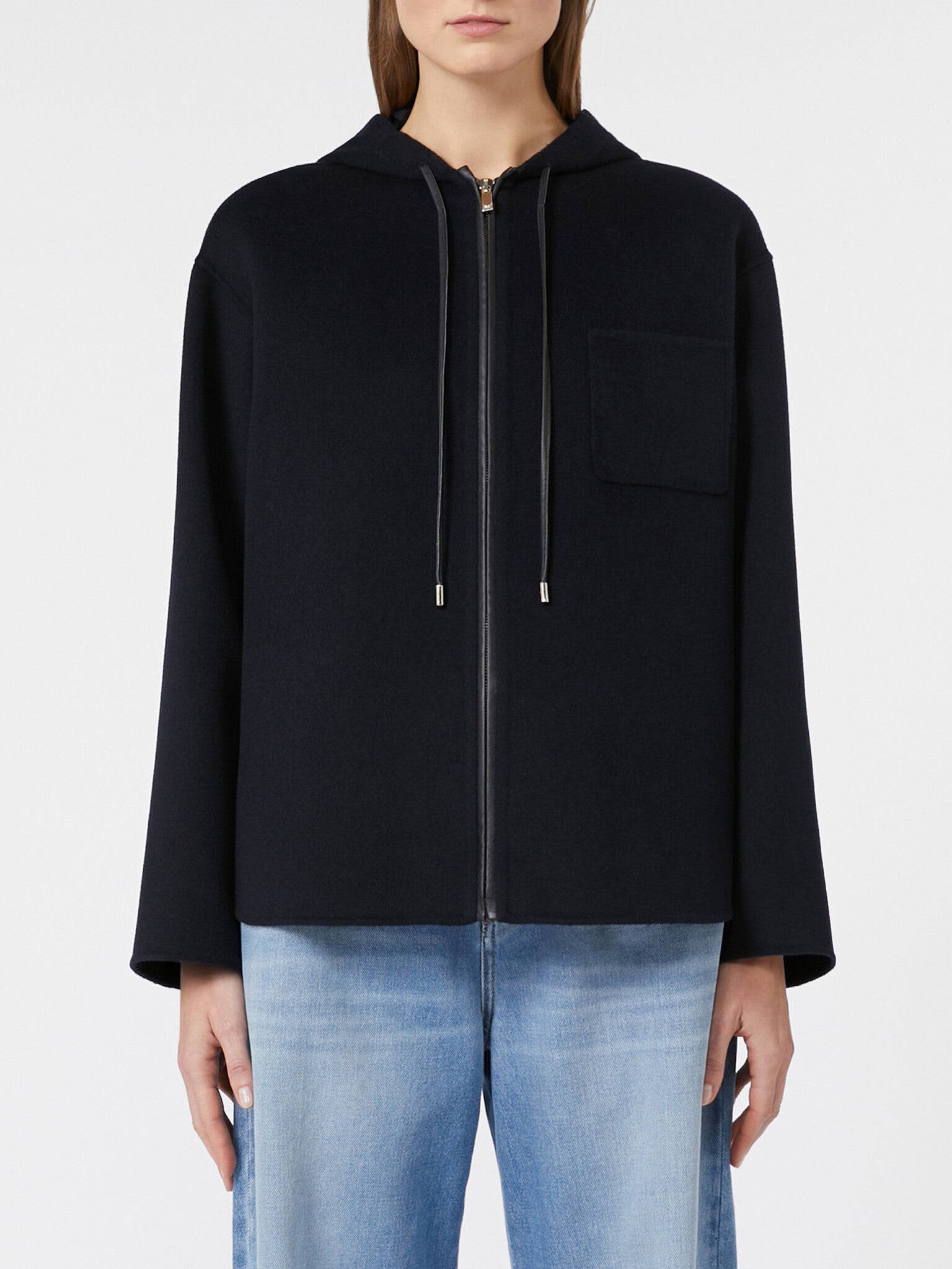 MAX MARA Felpa Mina Lana Cashmere Seta-Blu