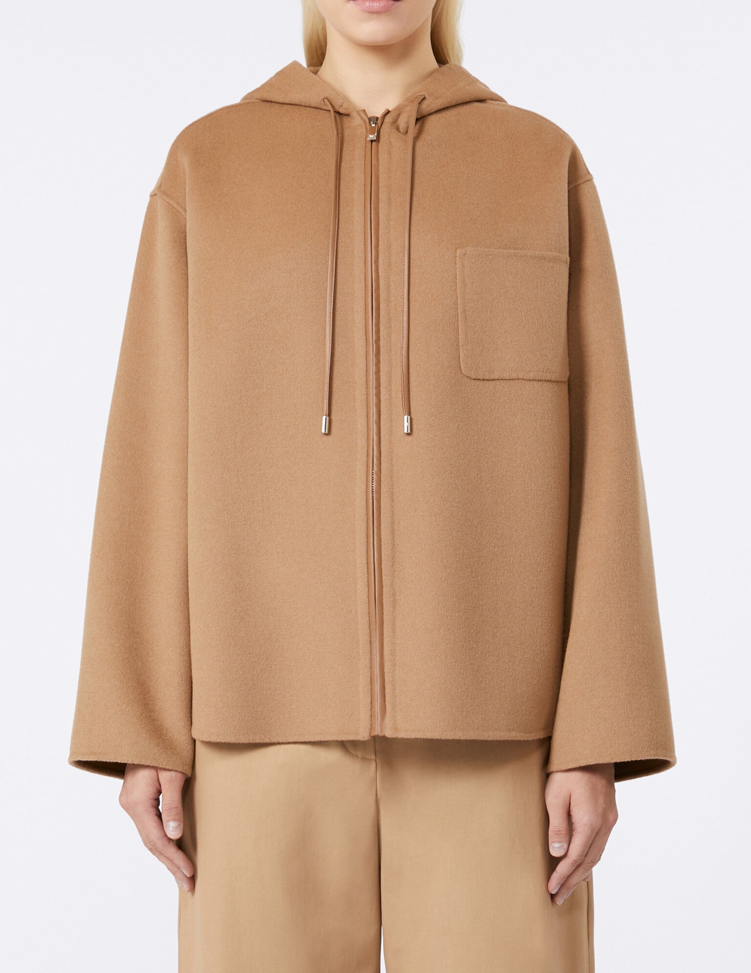 MAX MARA Felpa Mina Lana Cashmere Seta-Cammello
