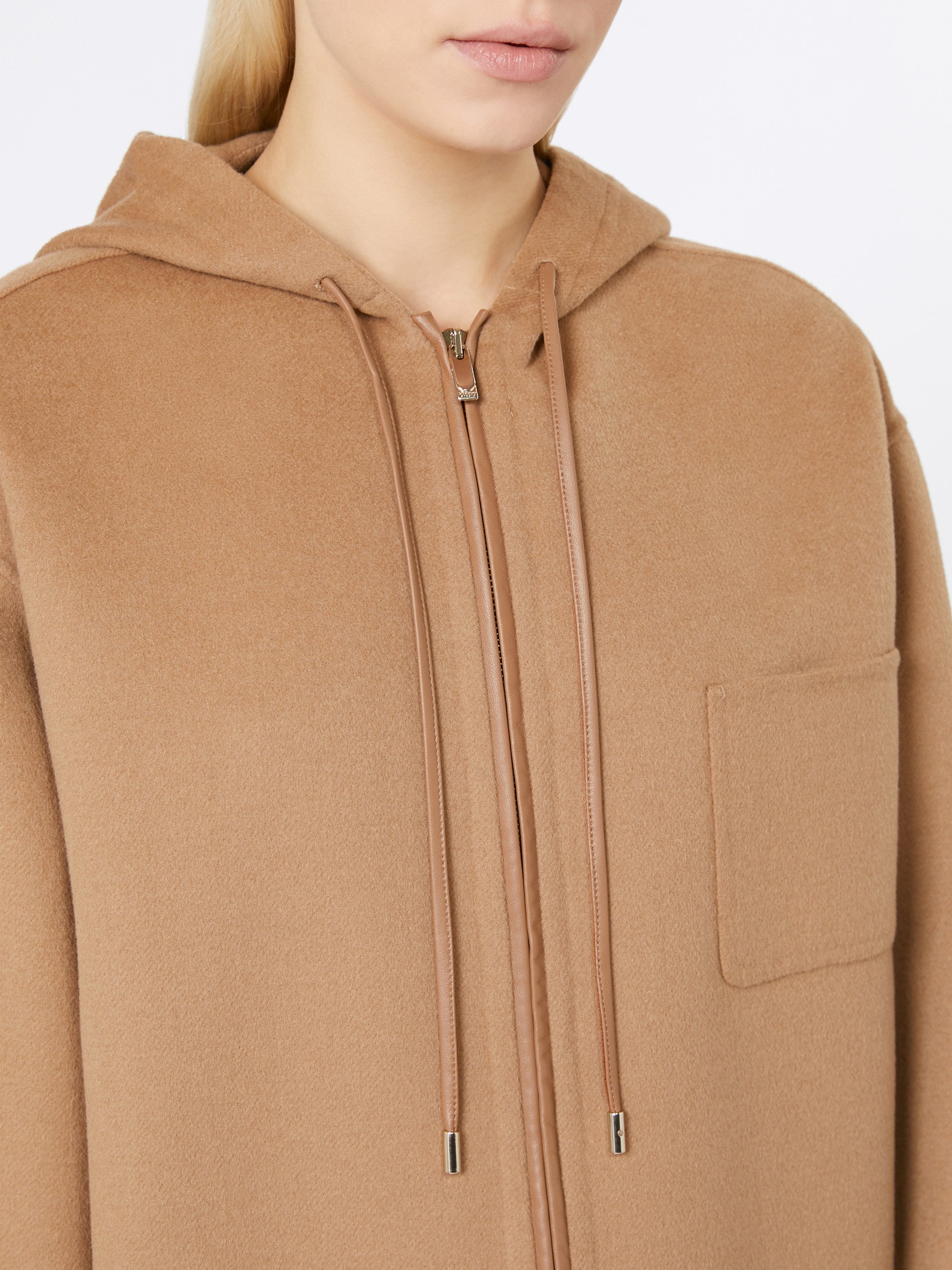 MAX MARA Felpa Mina Lana Cashmere Seta-Cammello