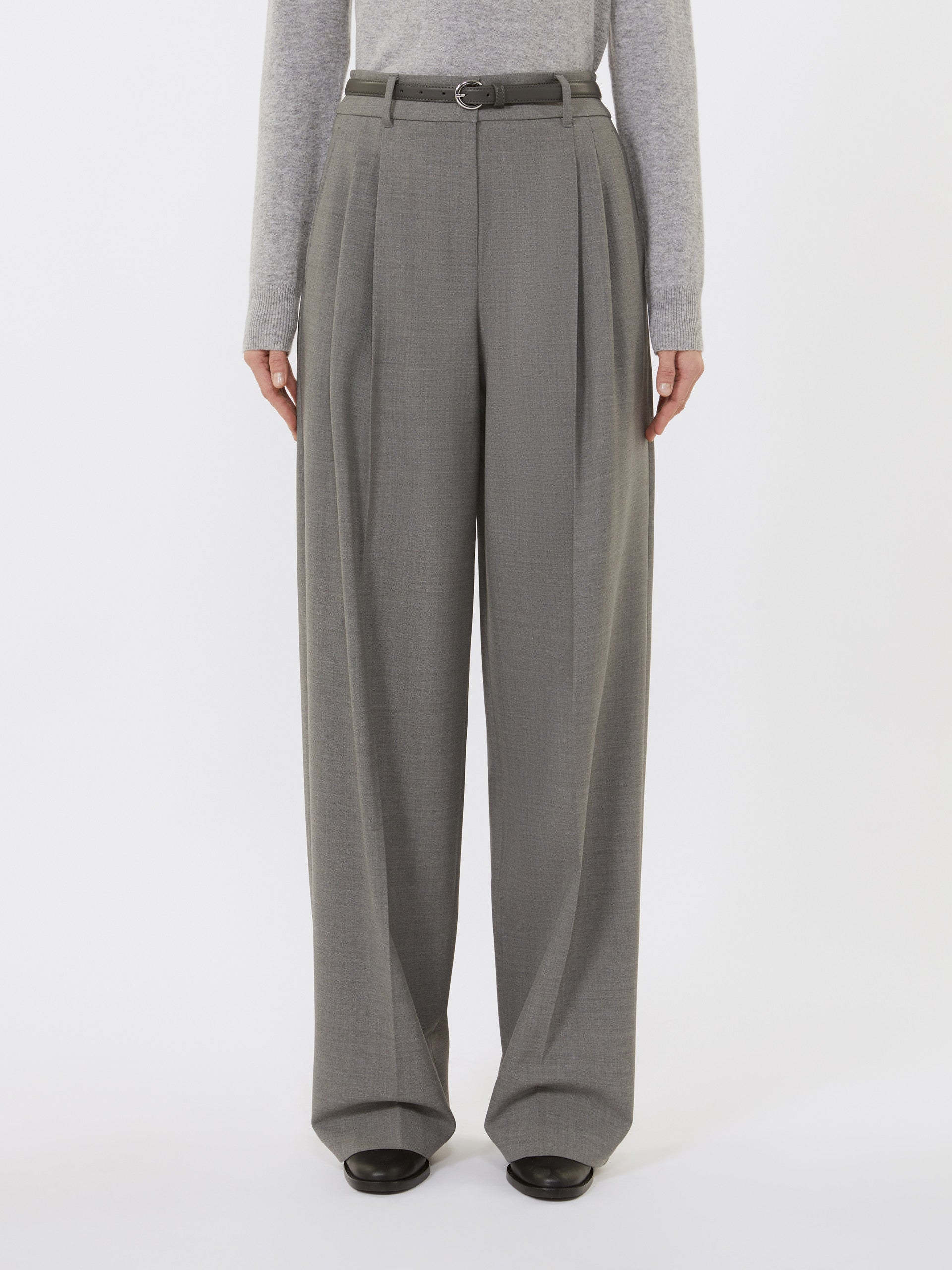 MAX MARA Pantalone Entrata Cintura-Grigio Medio