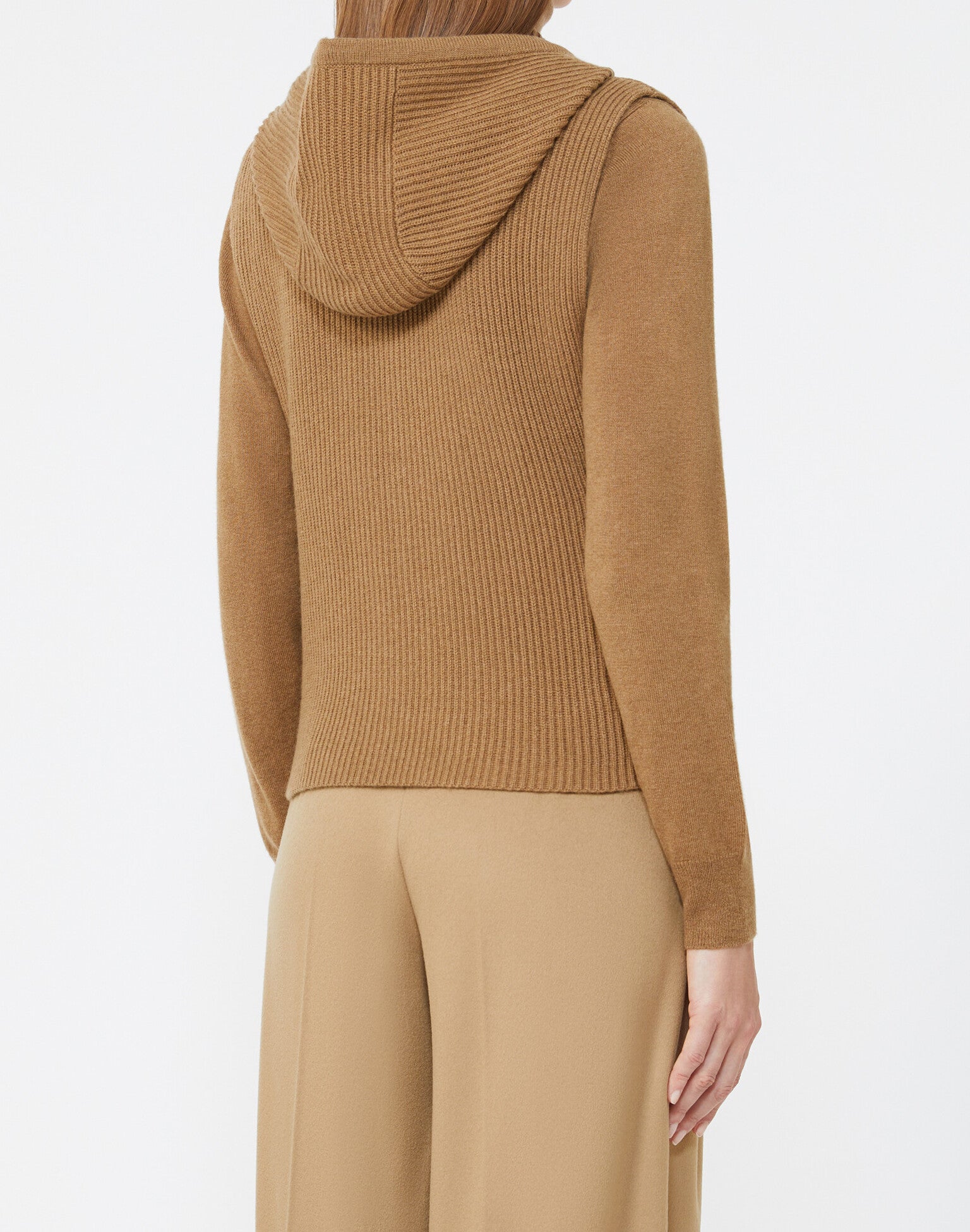 MAX MARA Gilet Mescal Lana Cashmere-Cammello