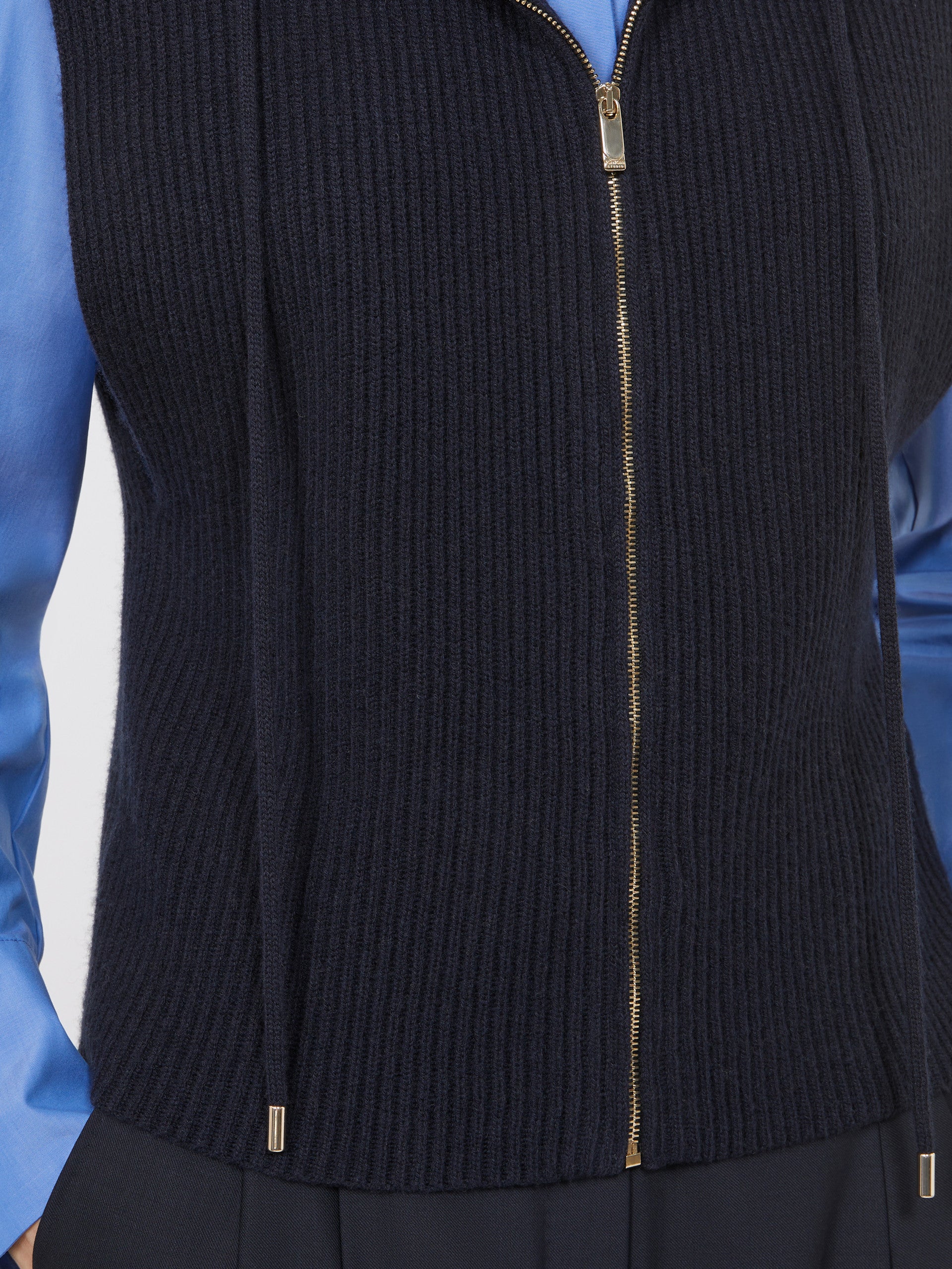 MAX MARA Gilet Mescal Lana Cashmere-Blu
