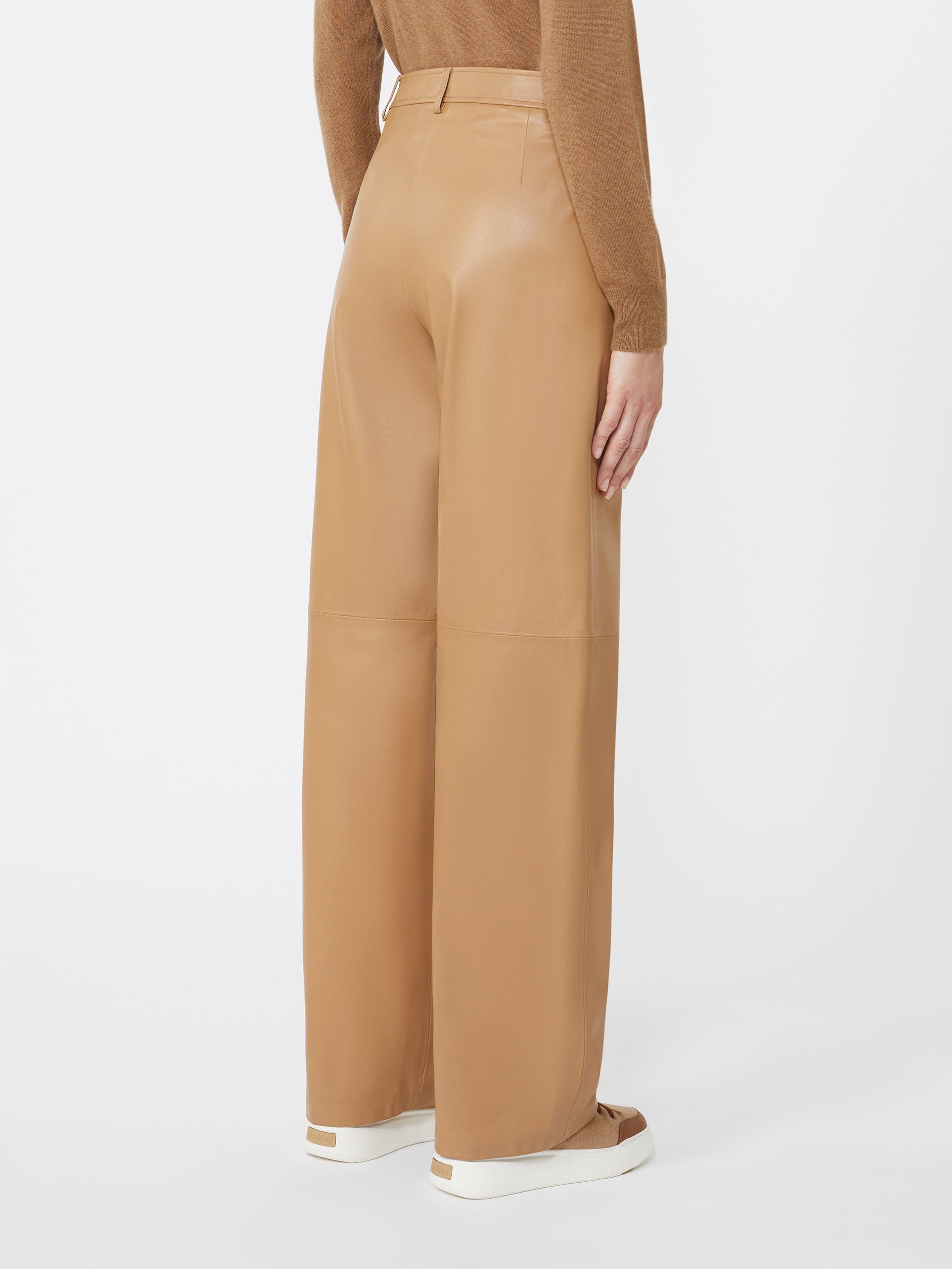 MAX MARA Pantalone Rimmel Pelle-Cammello